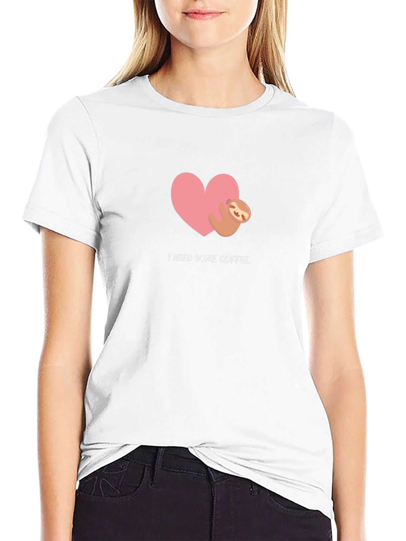 I Need Some Coffee Sloth Heart T-Shirt