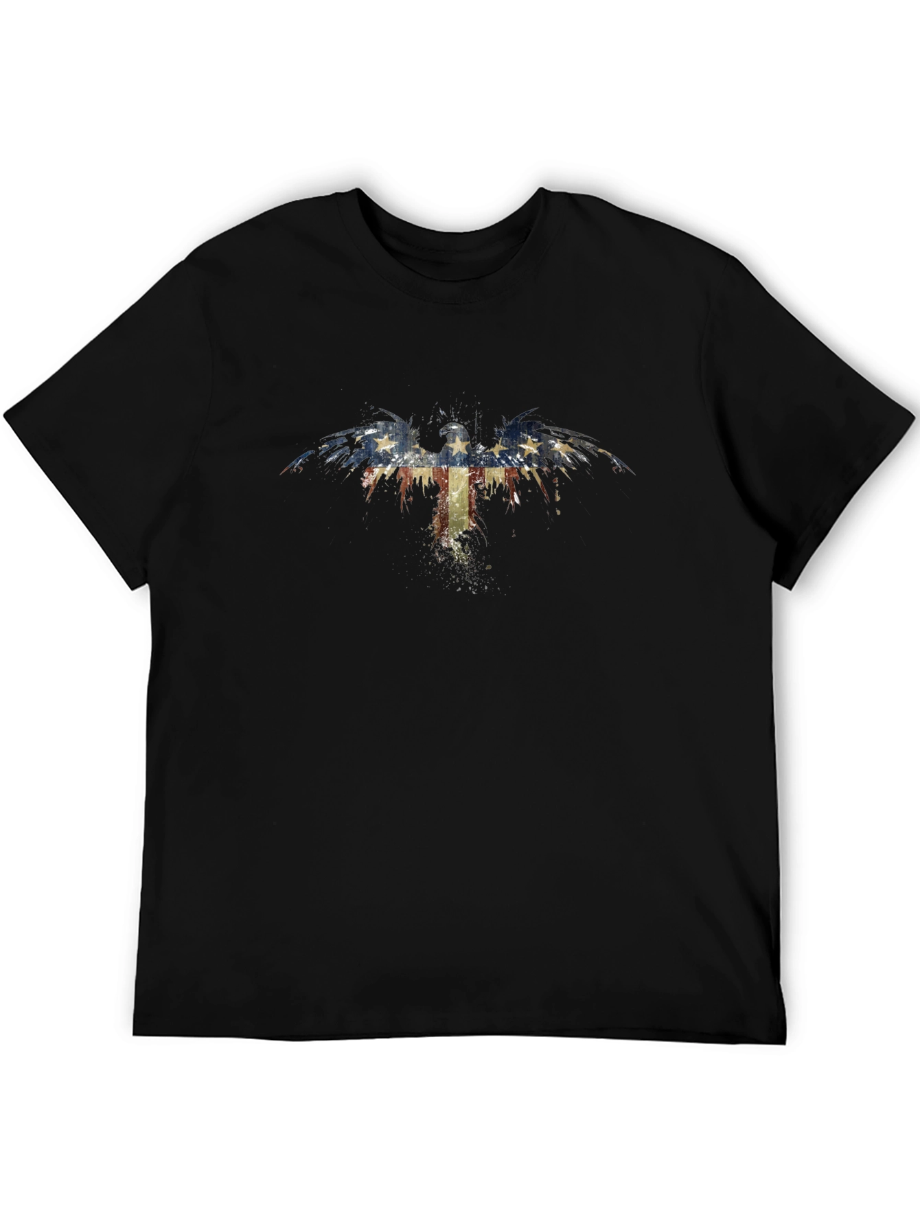 American Flag Eagle Graphic Black T-Shirt