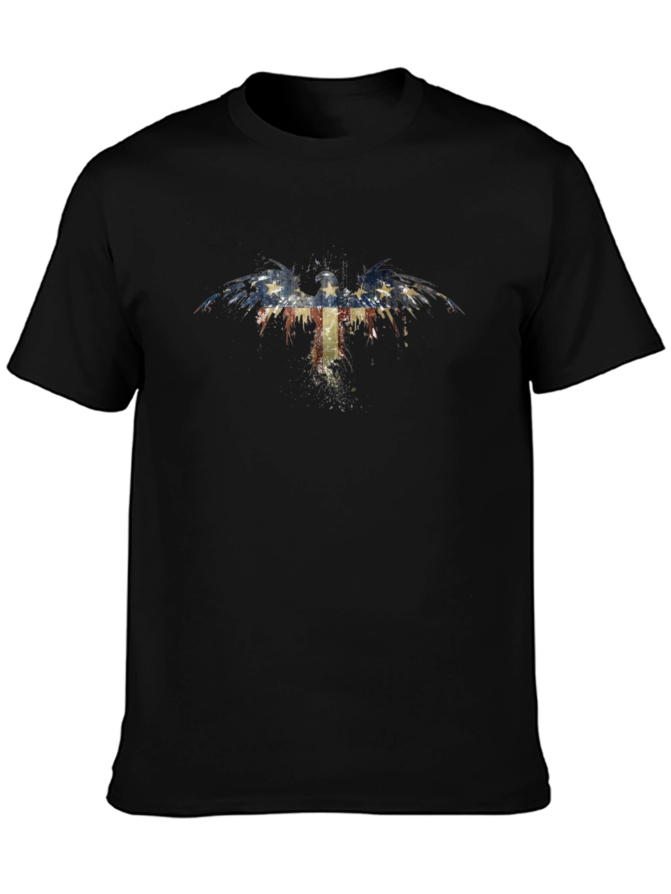 American Flag Eagle Graphic Black T-Shirt