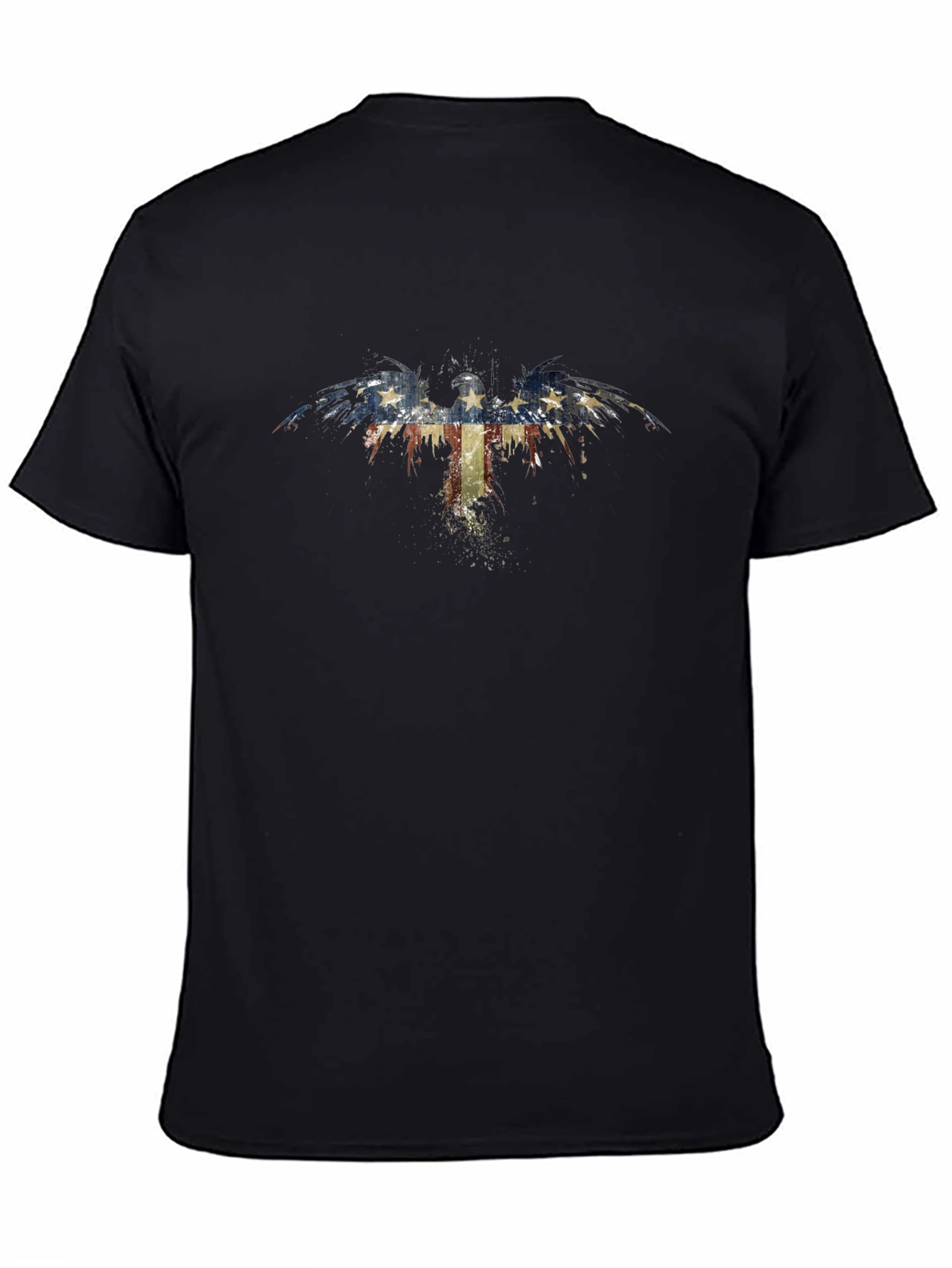 American Flag Eagle Graphic Black T-Shirt