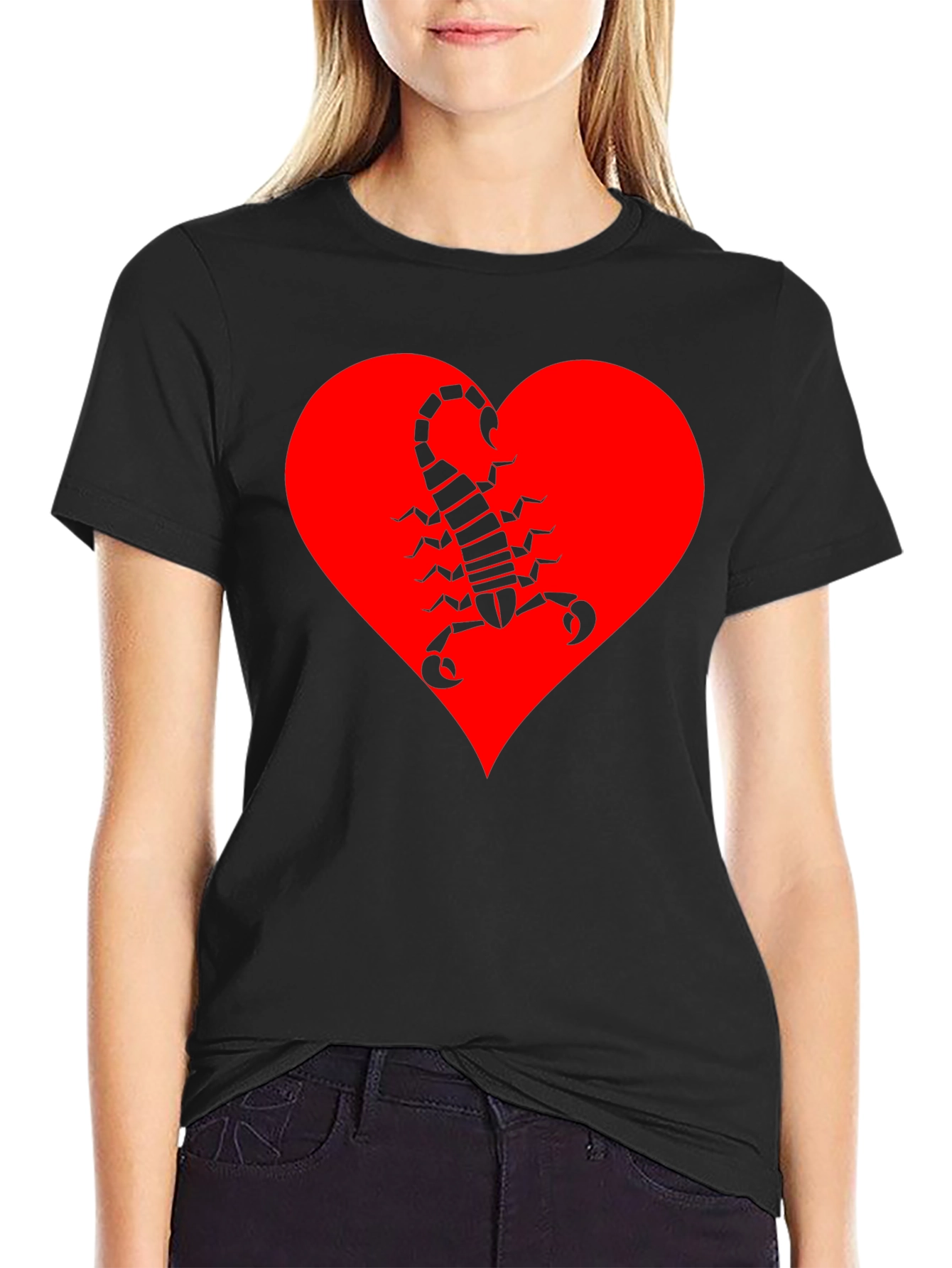 Scorpion Heart Graphic T-Shirt - Black