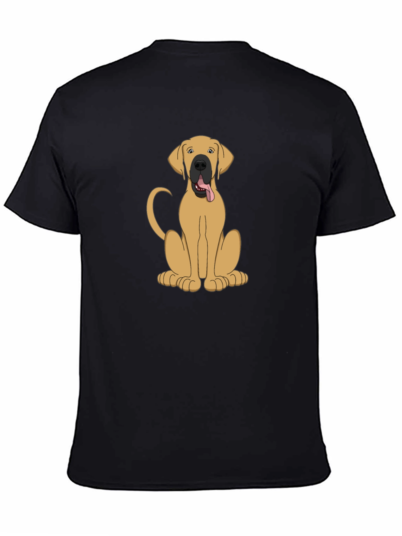 Dog Cartoon Print Tee - Black Unisex T-Shirt