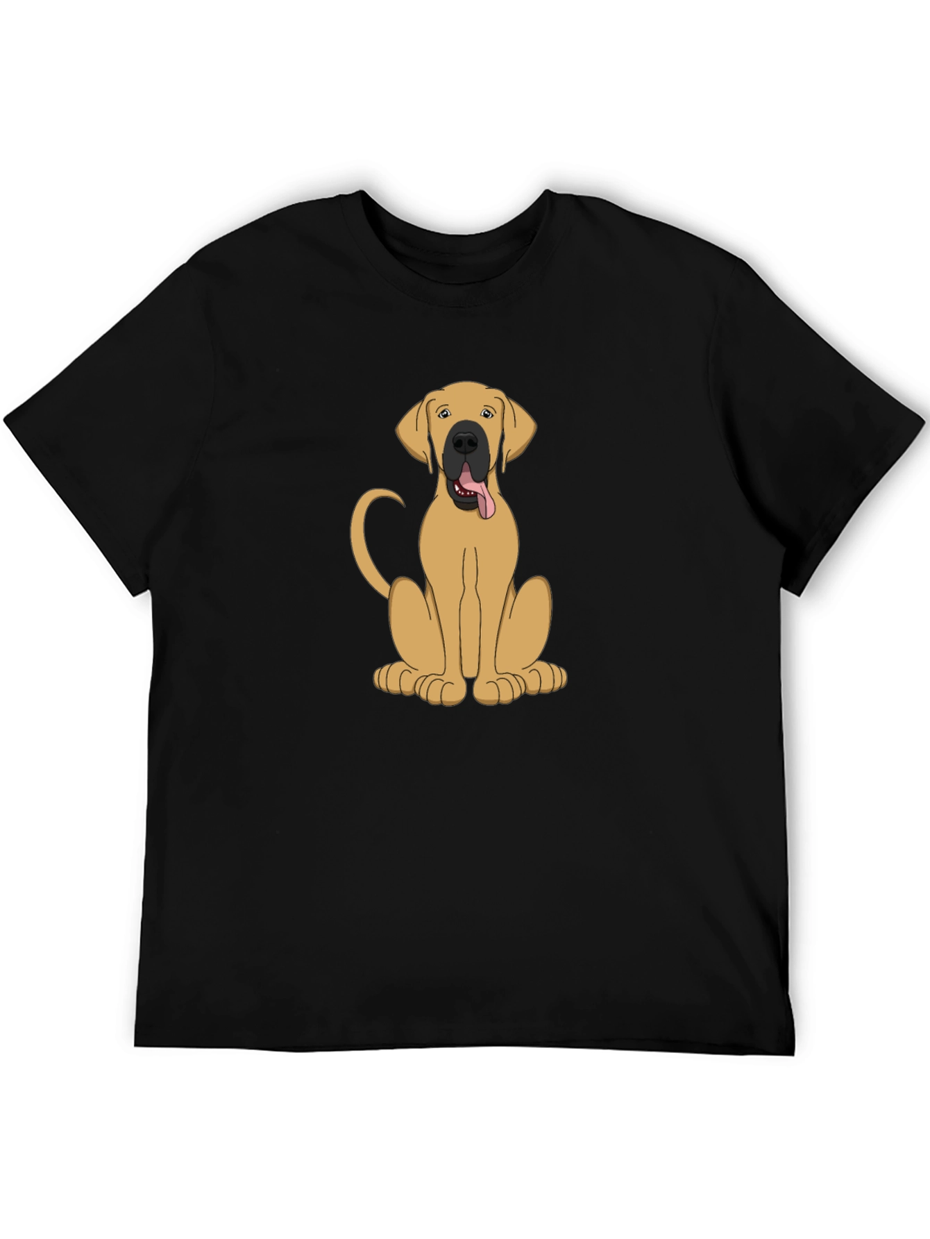 Dog Cartoon Print Tee - Black Unisex T-Shirt