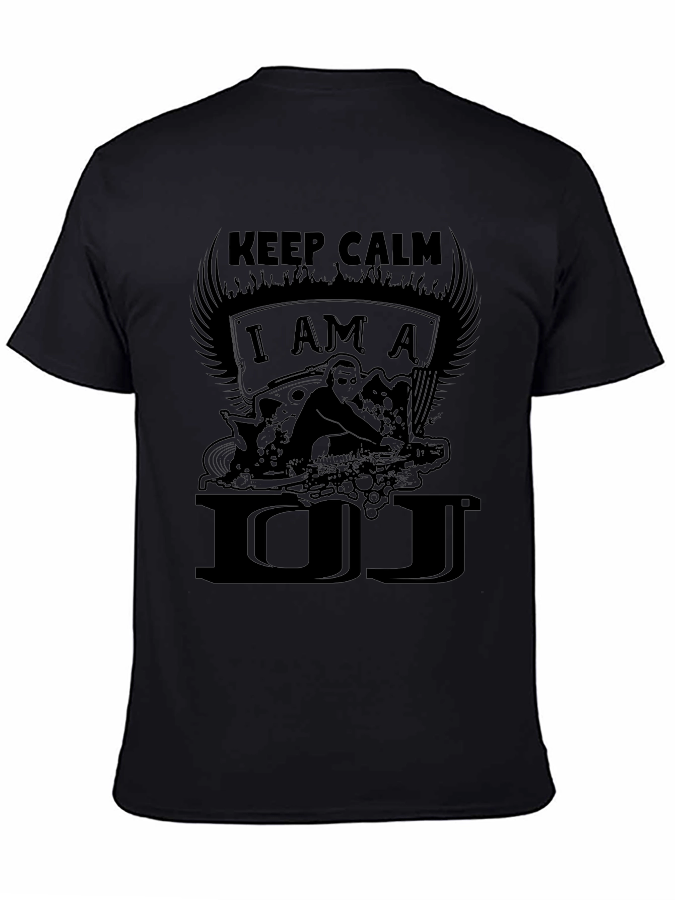 Keep Calm I Am A DJ Black Graphic T-Shirt