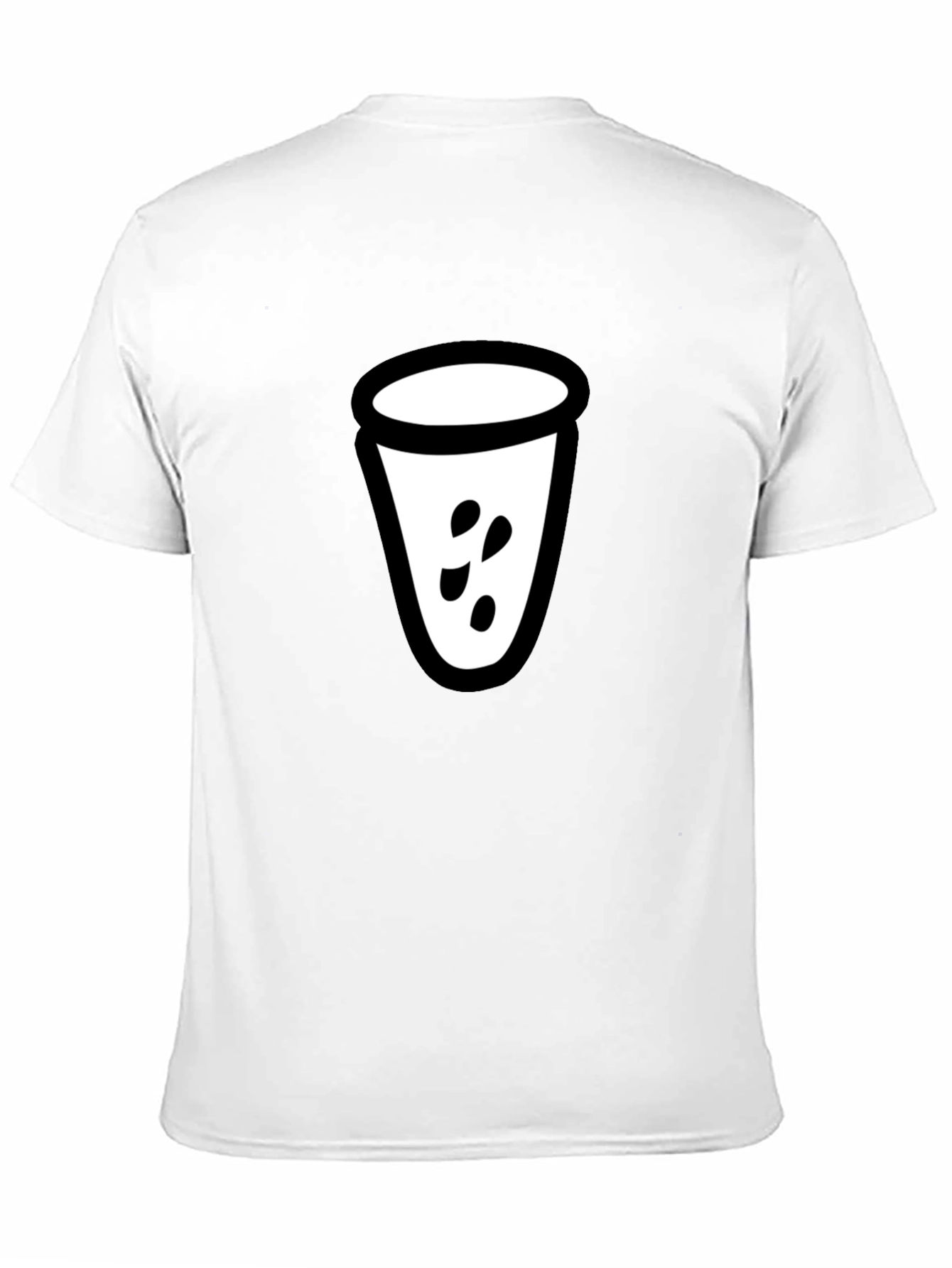 Mens Black T-Shirt with White Cup Graphic