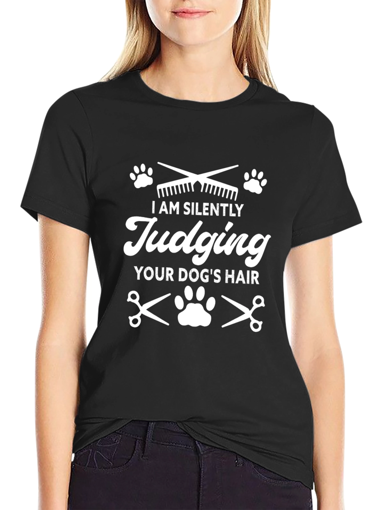 I am Silently Judging Dogs Hair T-Shirt