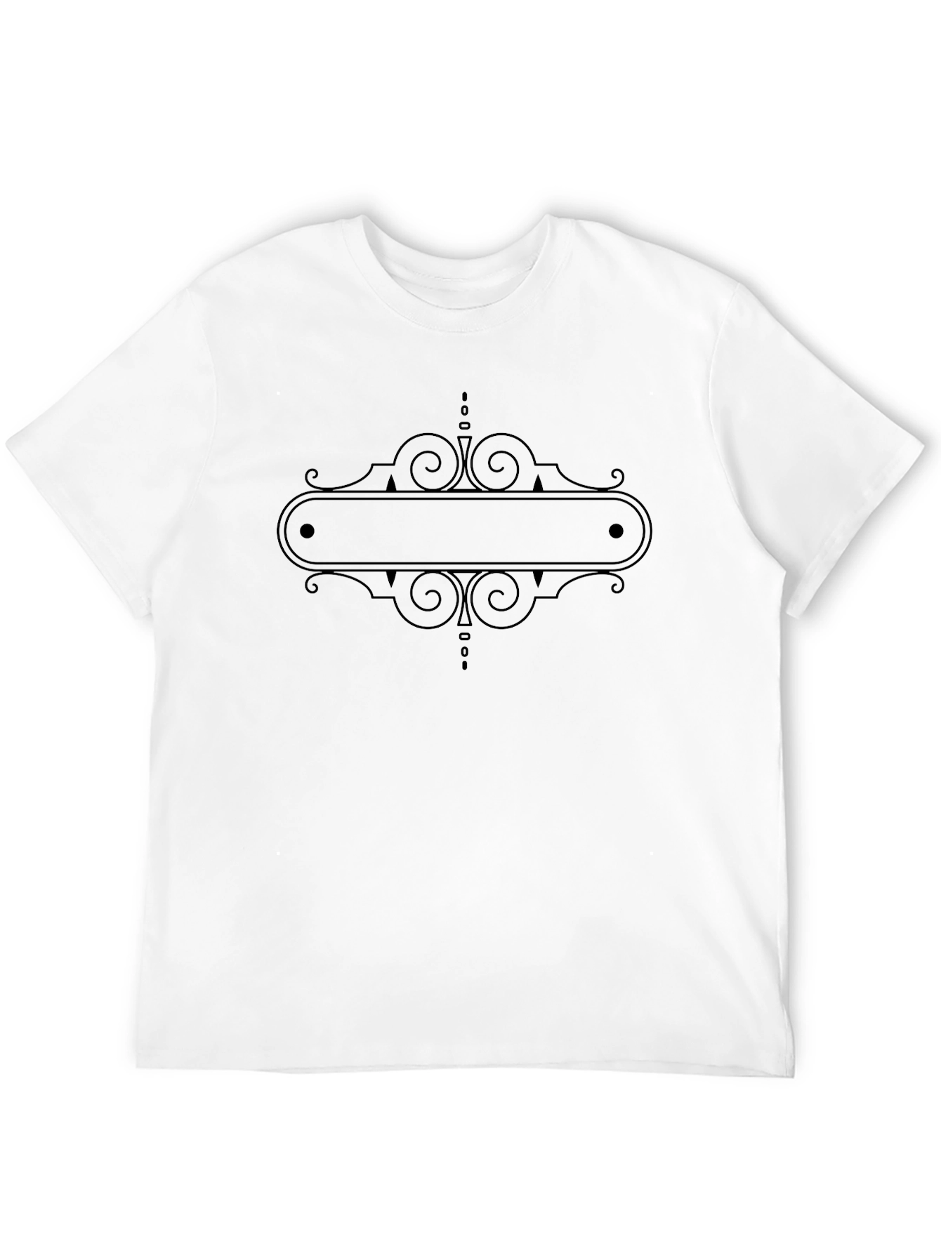 Elegant Black T-Shirt with Ornate Frame Design