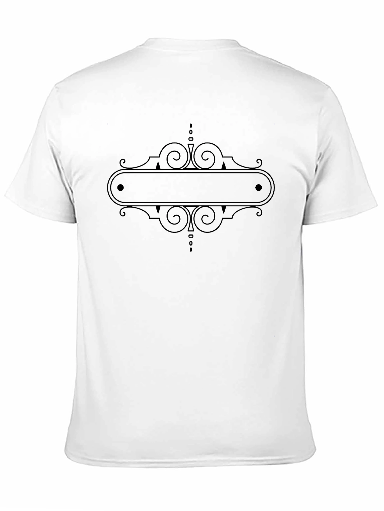 Elegant Black T-Shirt with Ornate Frame Design