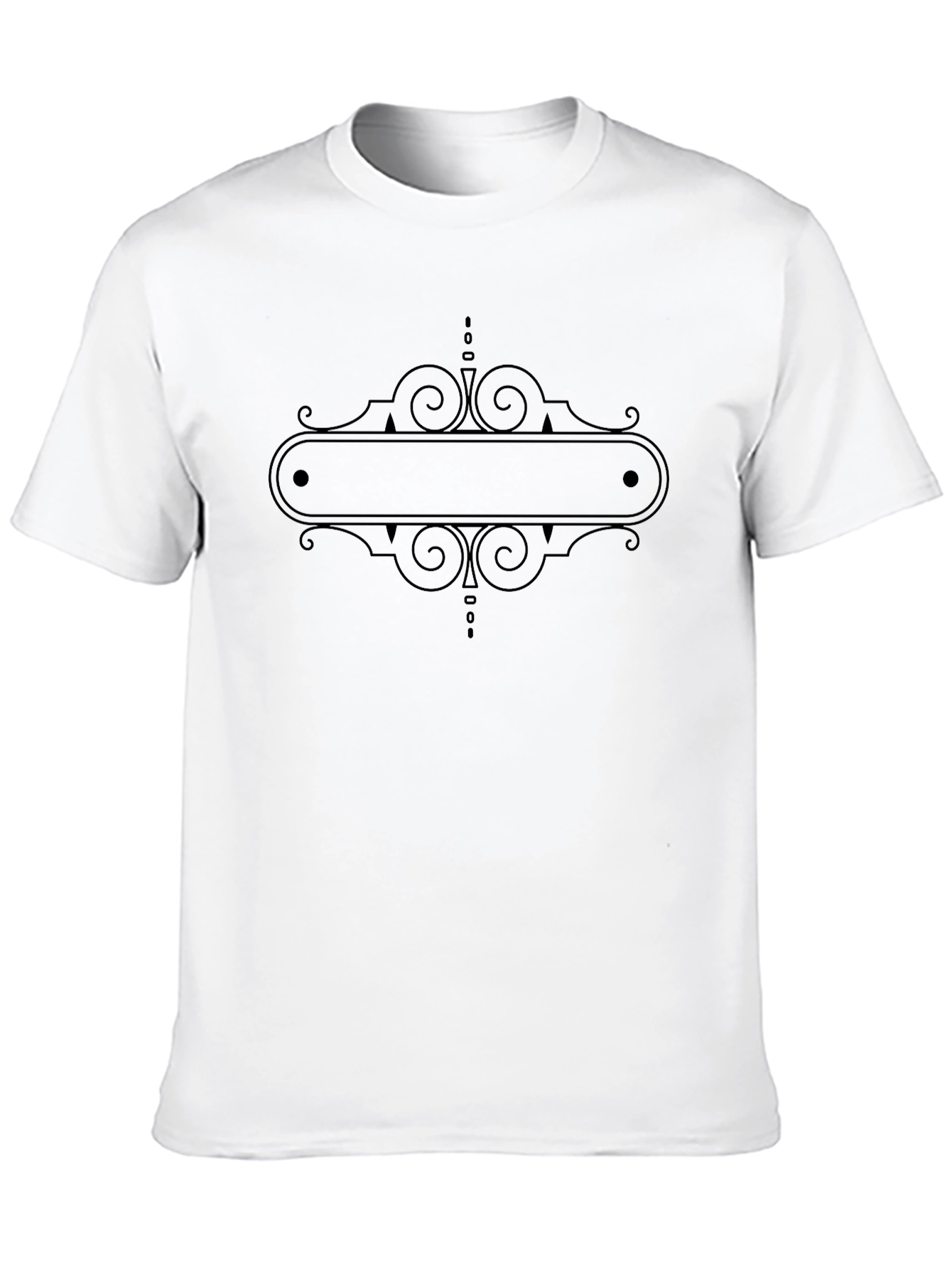Elegant Black T-Shirt with Ornate Frame Design