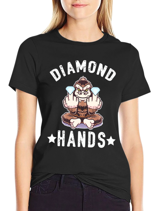 Diamond Hands Monkey Graphic T-Shirt - Stock Market Apparel