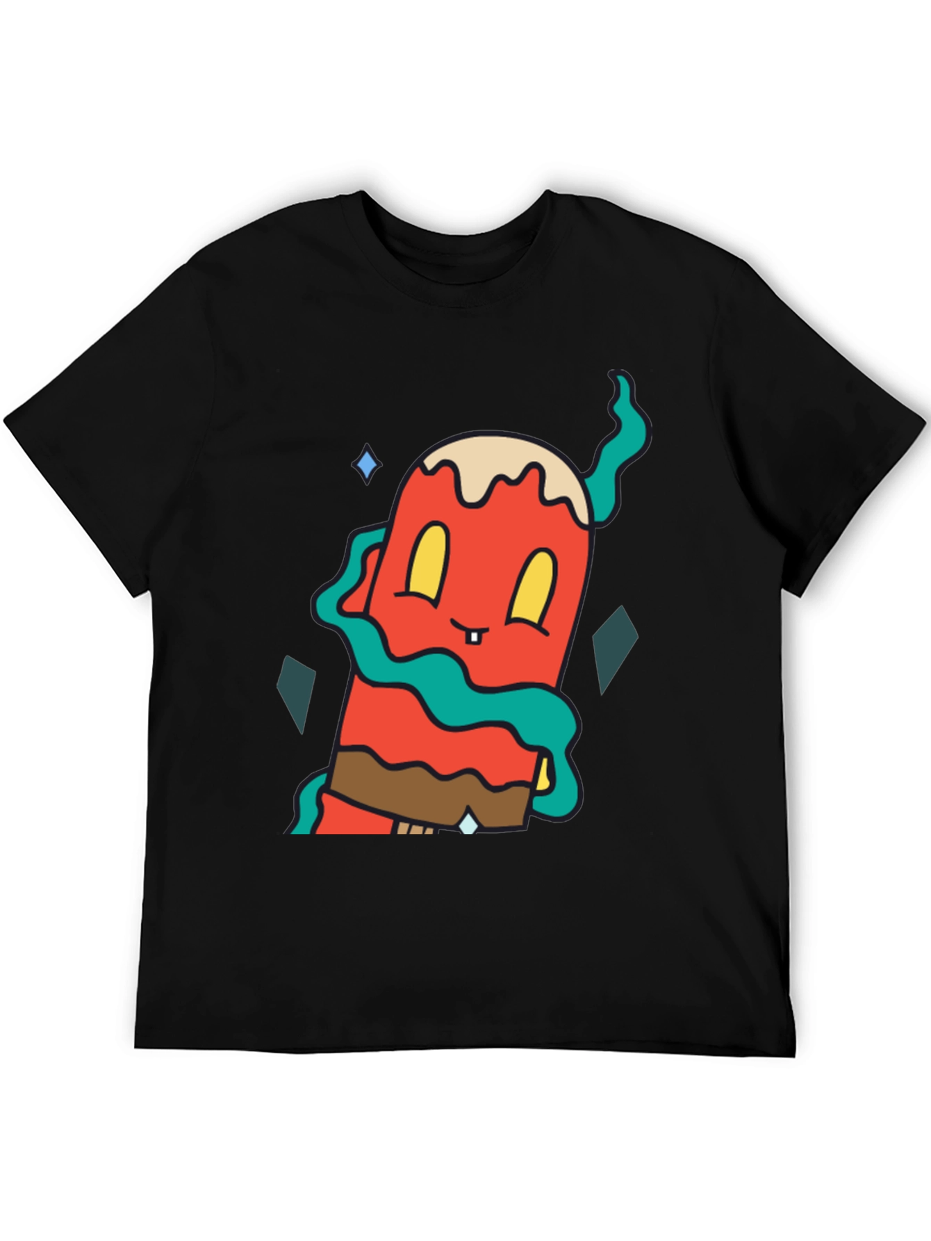 Funky Cartoon Character Black T-Shirt