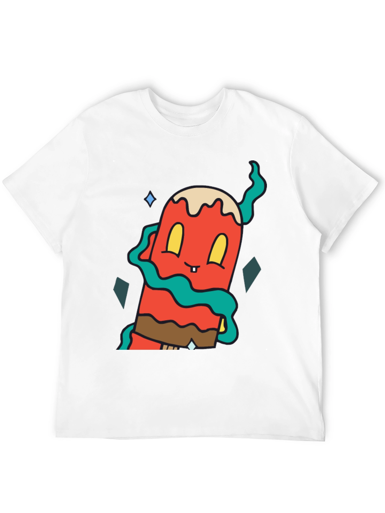 Funky Cartoon Character Black T-Shirt