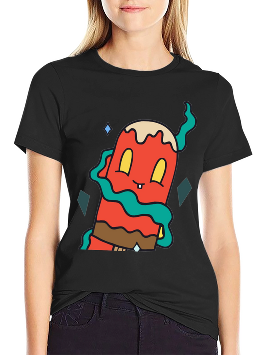 Funky Cartoon Character Black T-Shirt