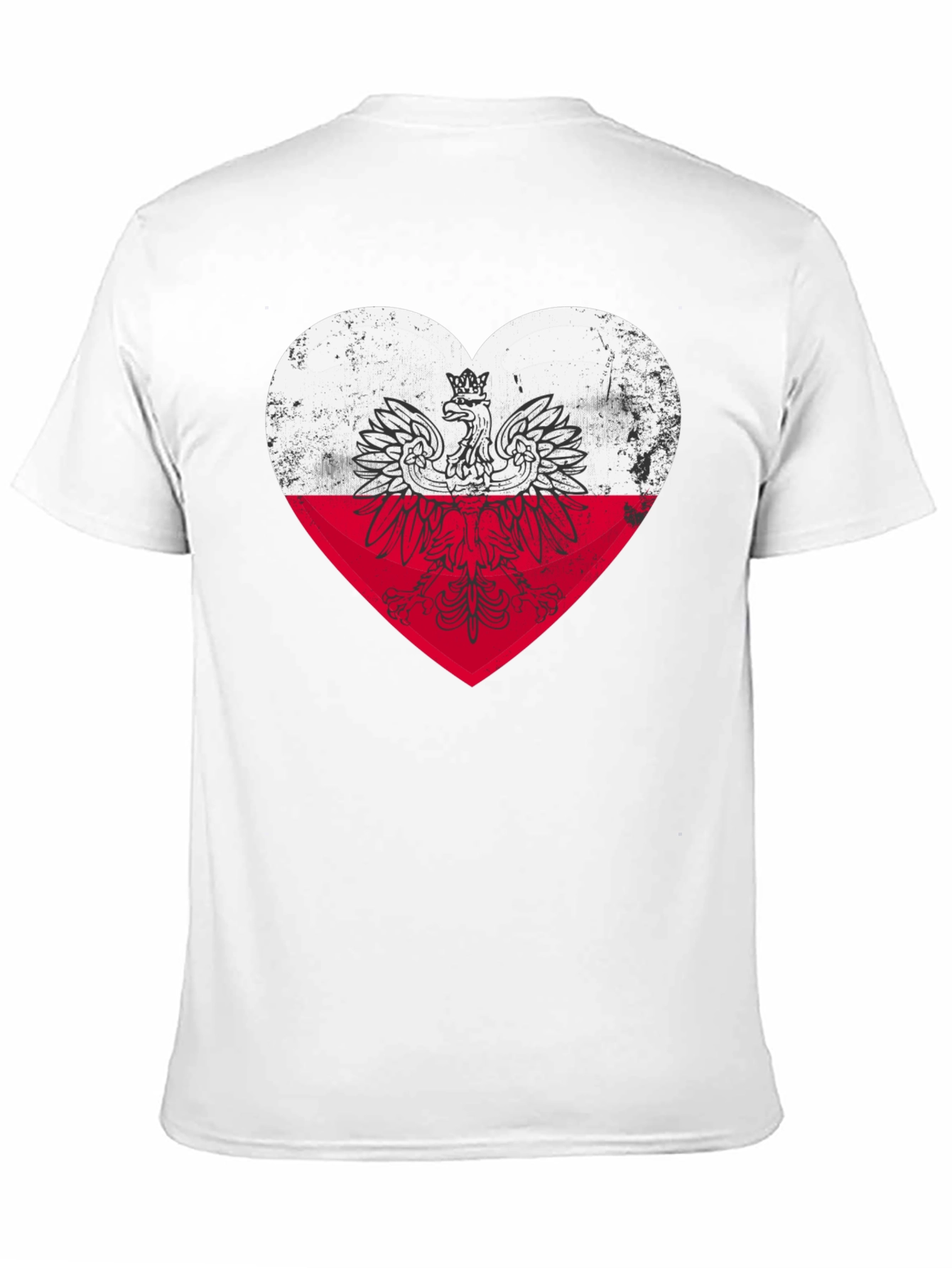 Poland Heart Flag Graphic Tee - Black T-Shirt