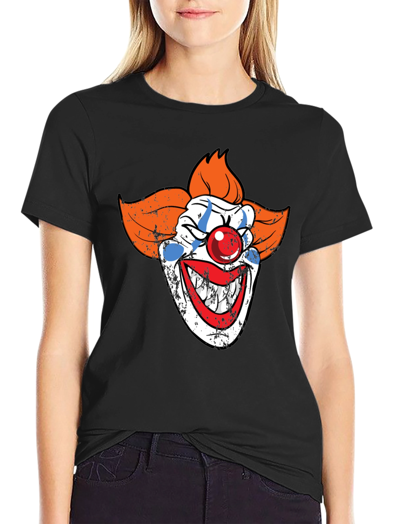 Scary Clown Graphic Tee - Mens Black T-Shirt