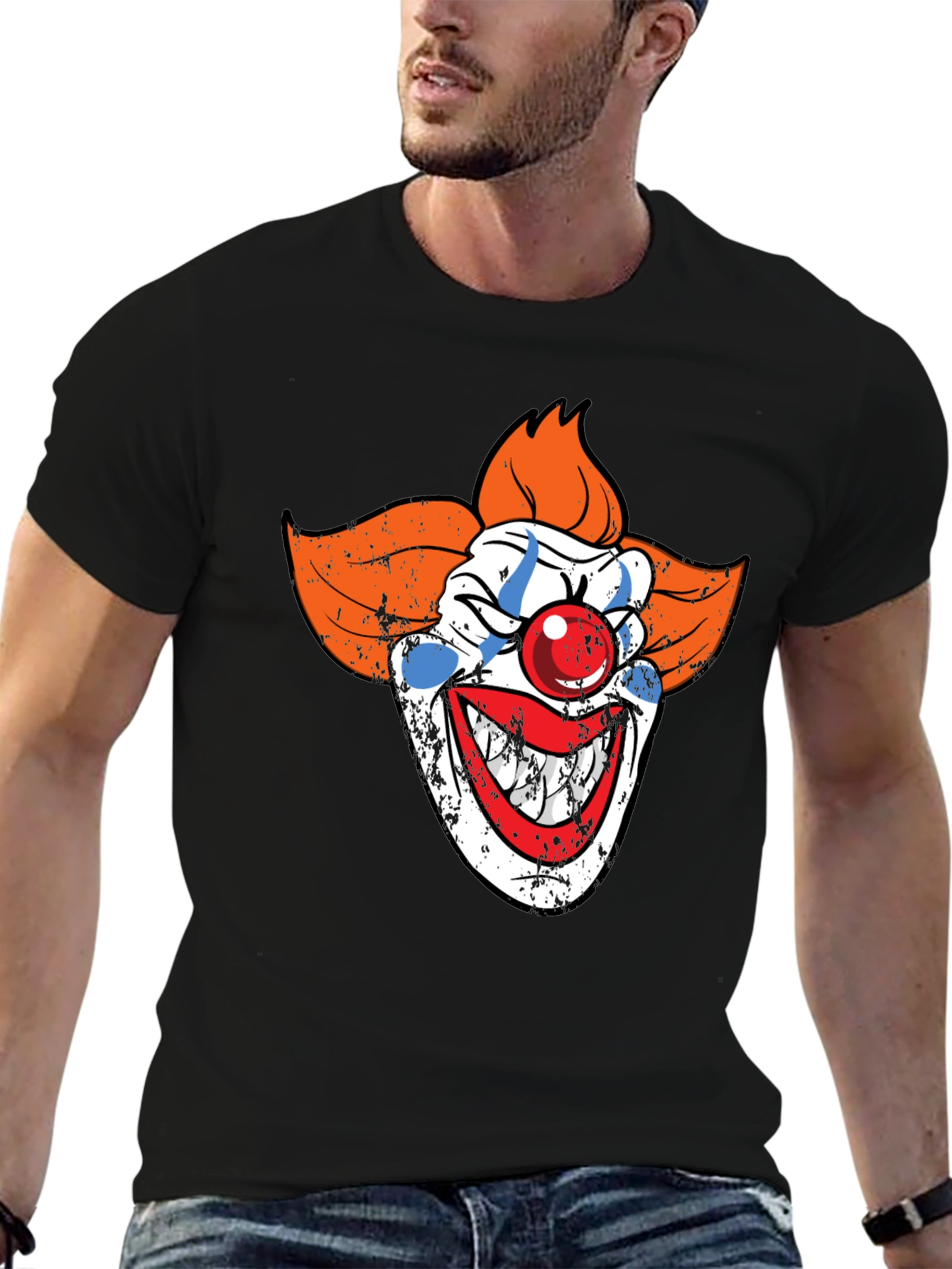 Scary Clown Graphic Tee - Mens Black T-Shirt