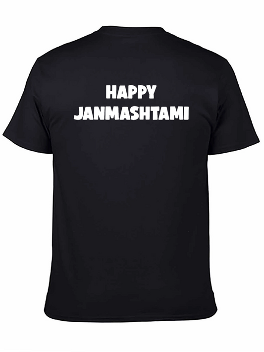Happy Janmashtami Black T-Shirt