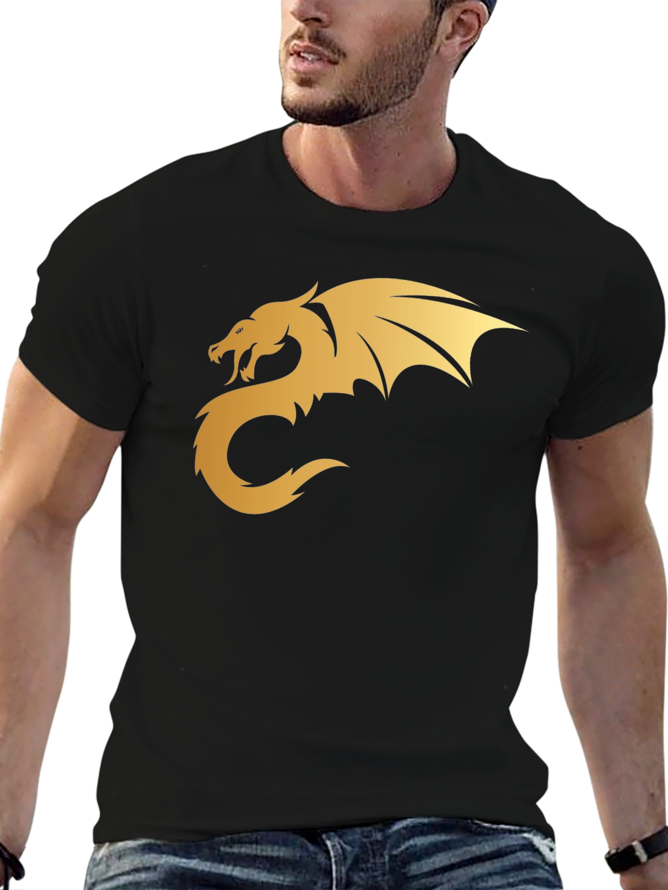 Golden Dragon Graphic Tee - Black T-Shirt