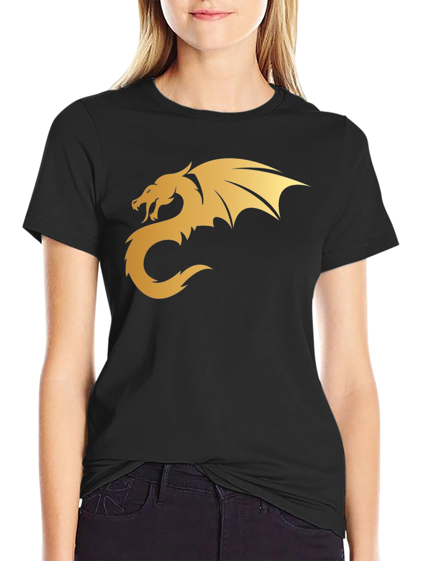 Golden Dragon Graphic Tee - Black T-Shirt