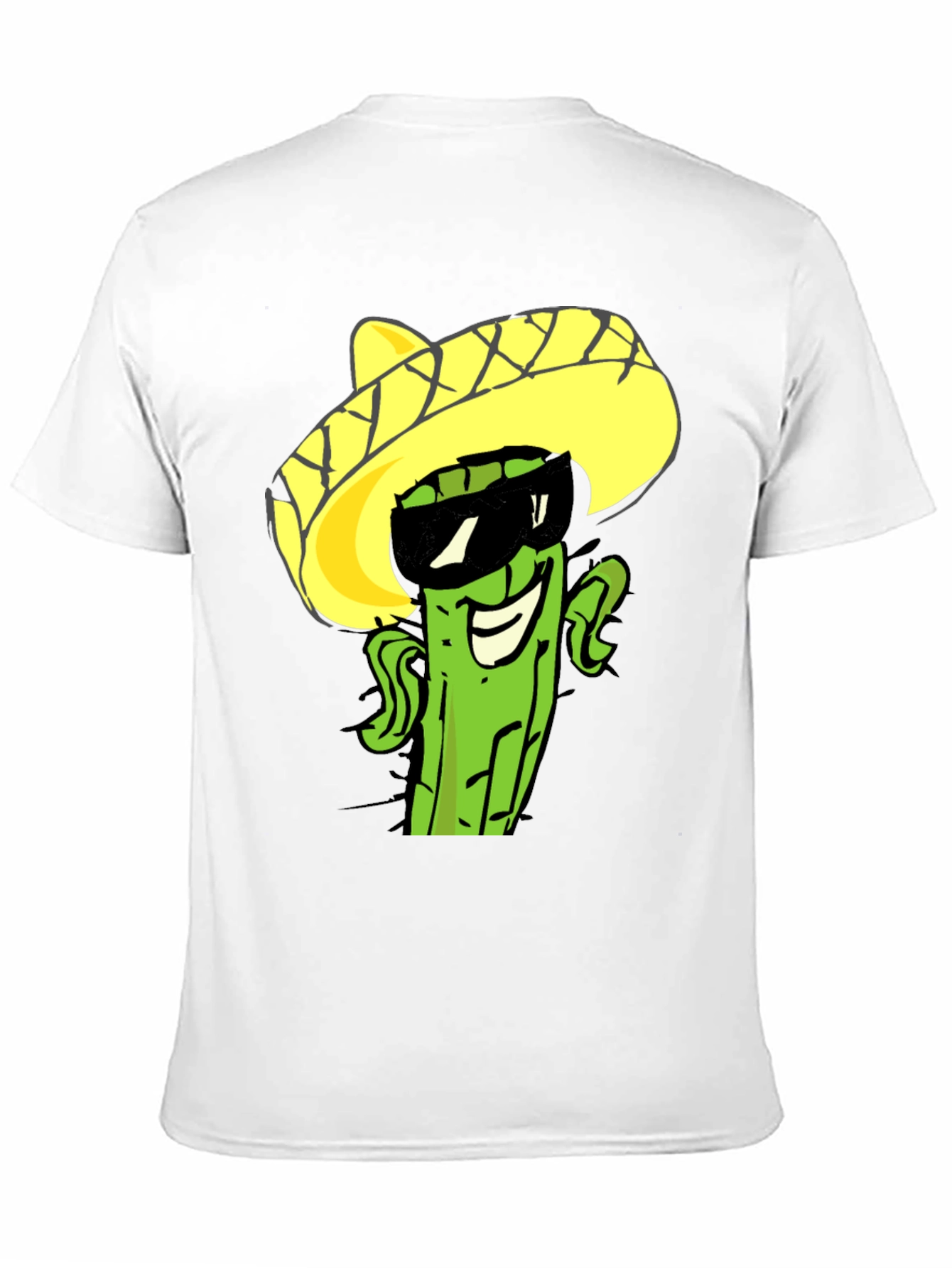 Cool Cactus Sombrero Graphic Tee - Black