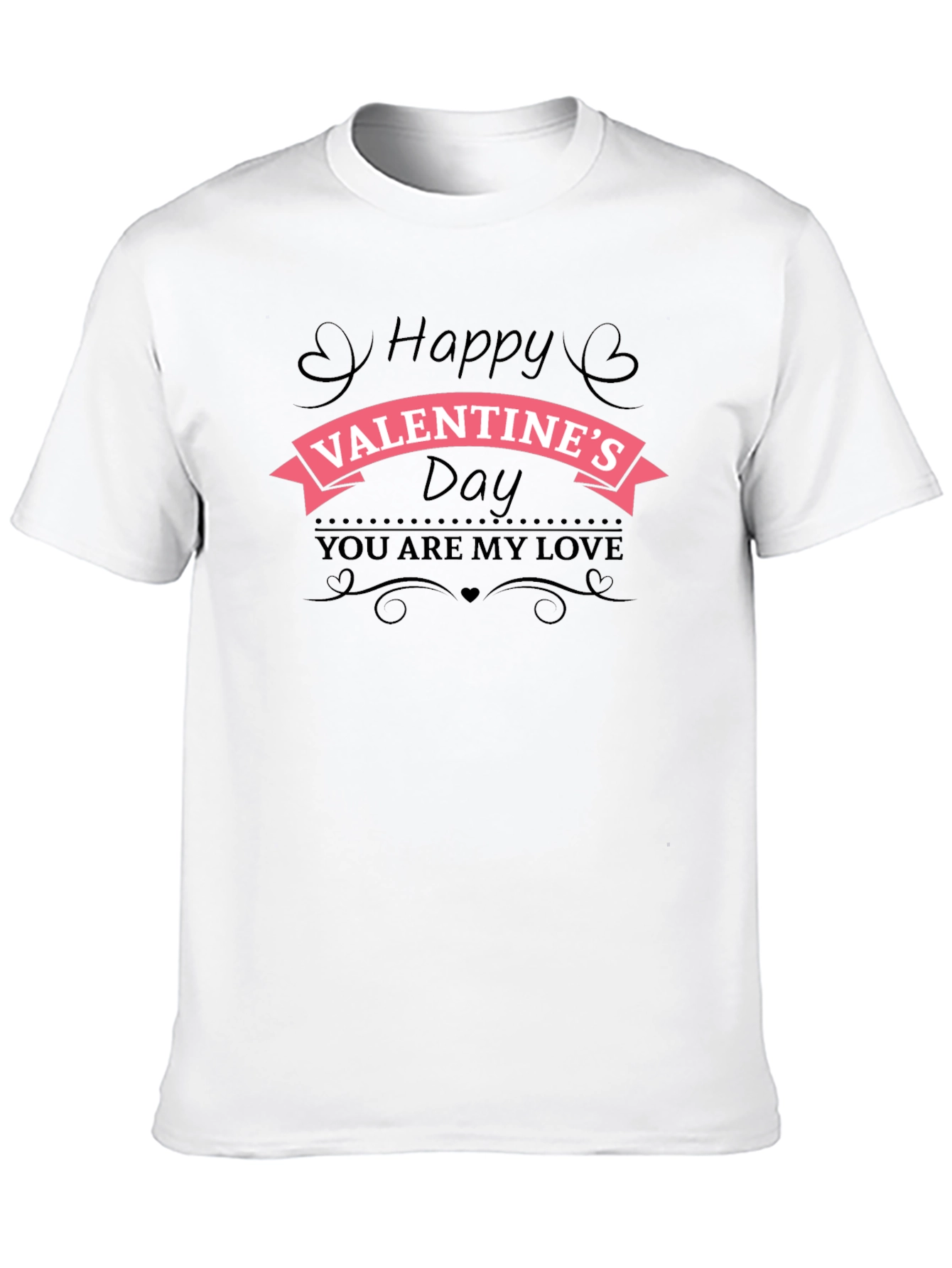 Happy Valentines Day Black T-Shirt