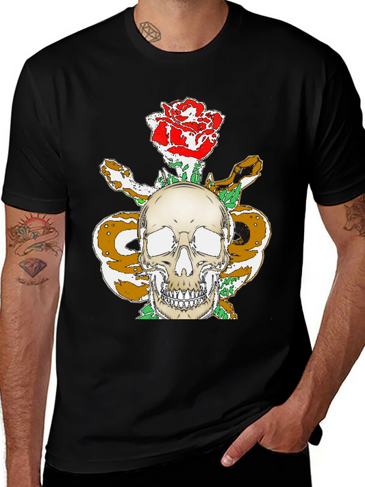 Skull Rose & Snake Graphic Tee