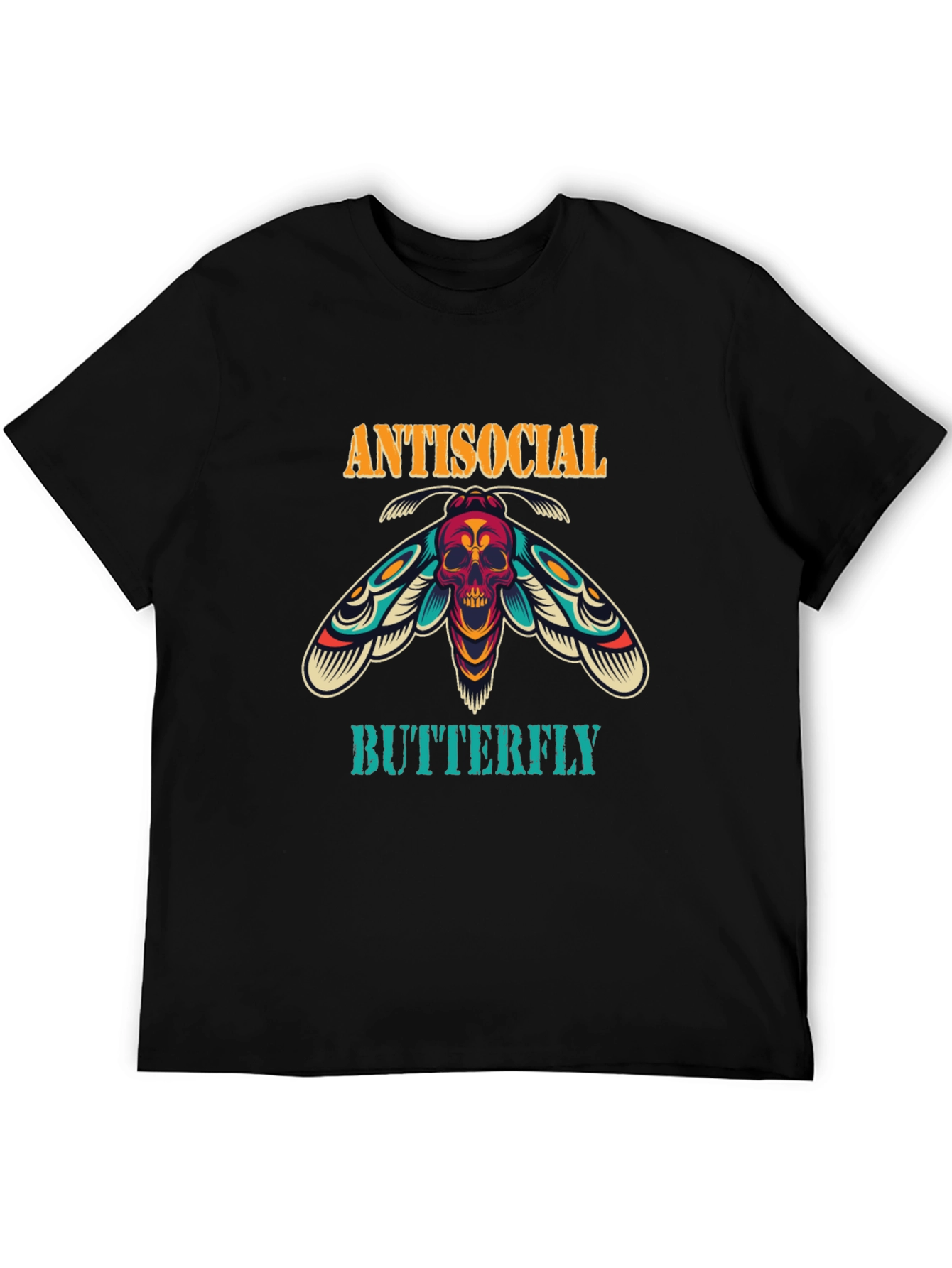 Antisocial Butterfly Graphic Print Black T-Shirt
