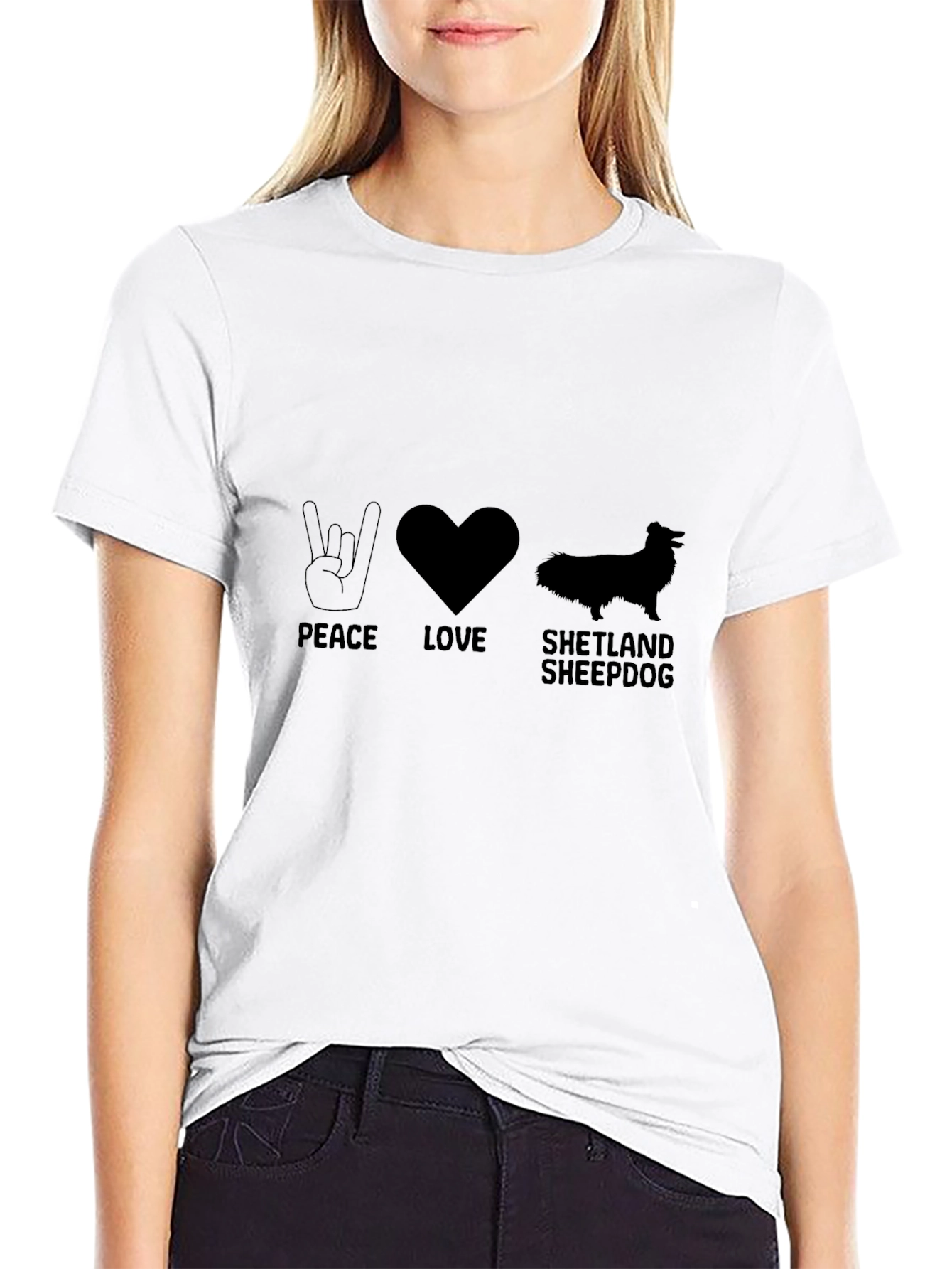 Peace Love Shetland Sheepdog T-Shirt