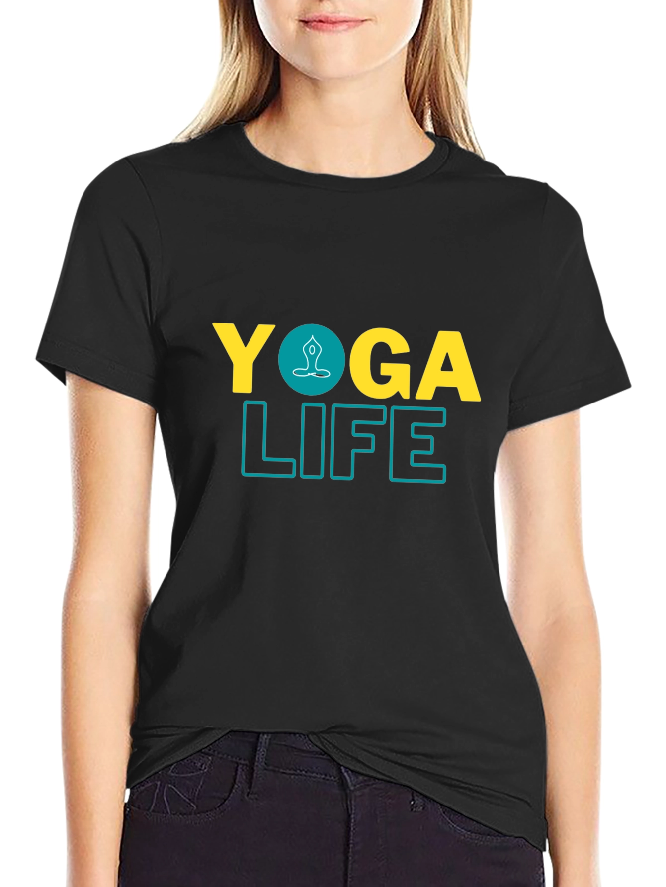 Yoga Life Black Graphic Tee
