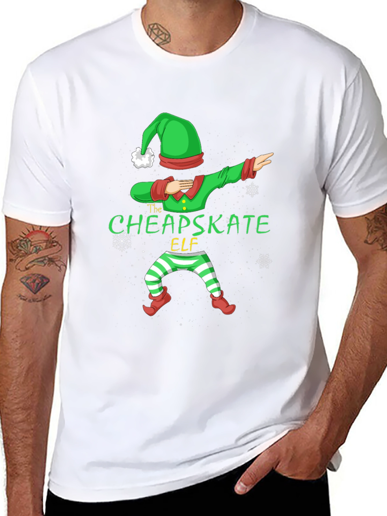 The Cheapskate Elf Dabbing Christmas Tee