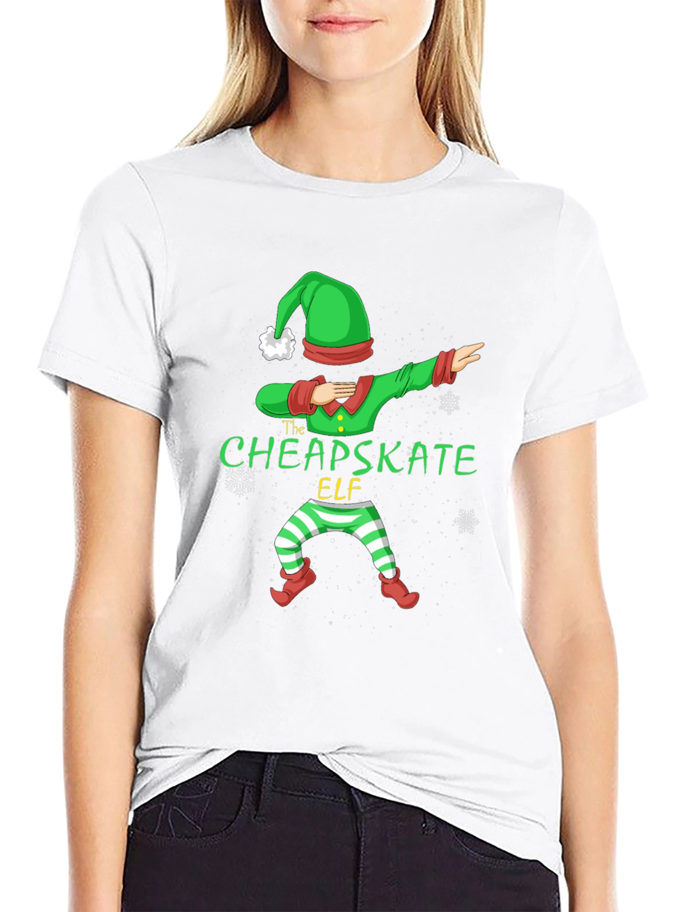 The Cheapskate Elf Dabbing Christmas Tee