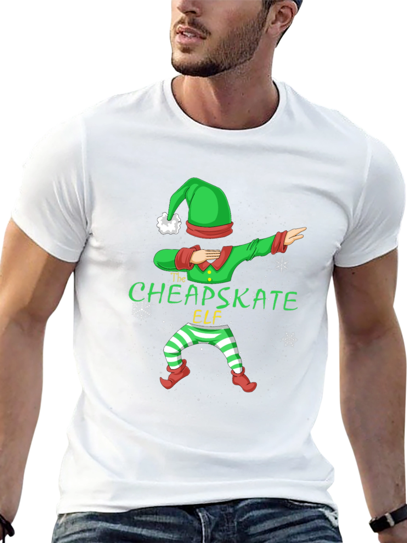 The Cheapskate Elf Dabbing Christmas Tee