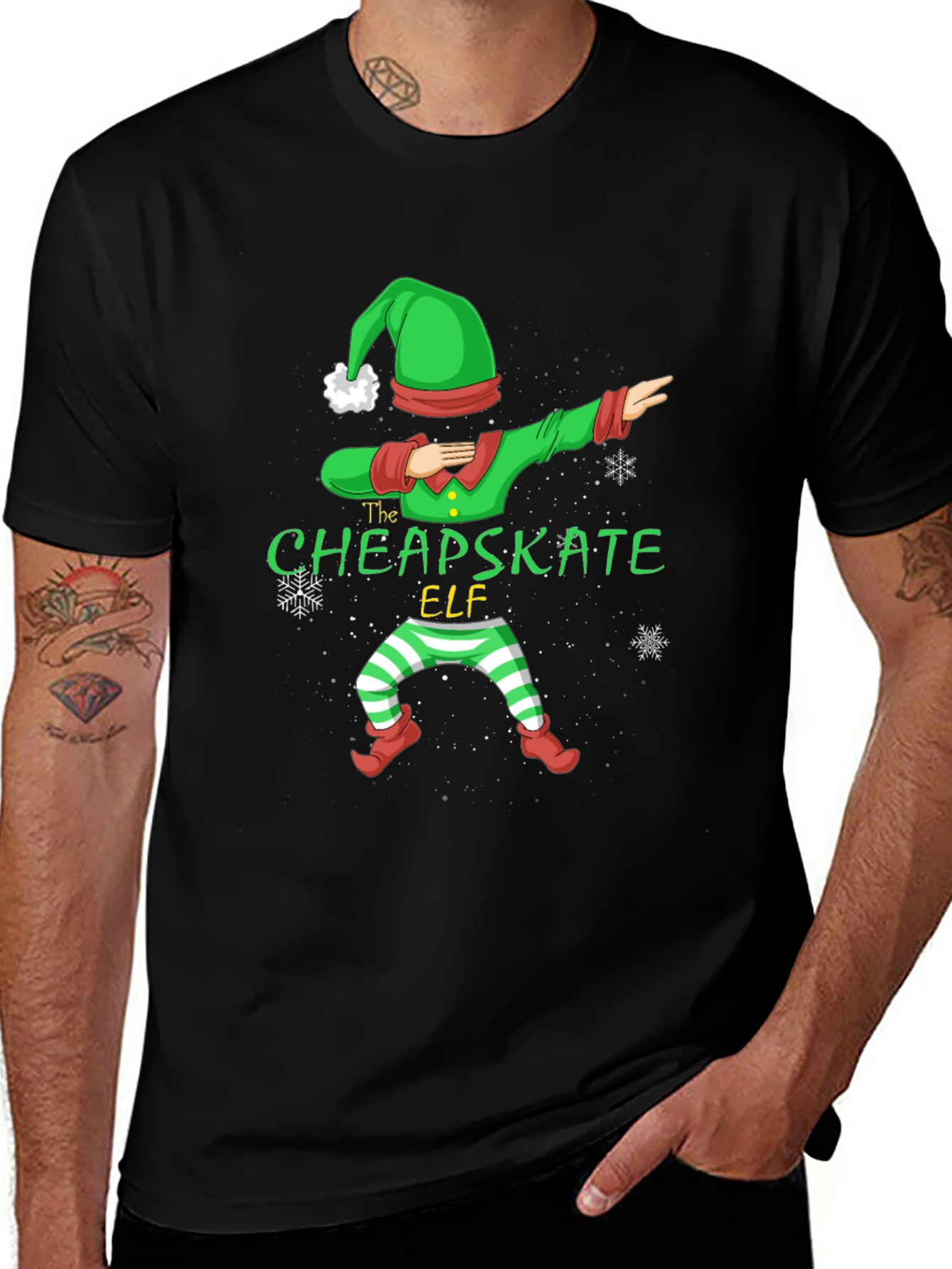 The Cheapskate Elf Dabbing Christmas Tee
