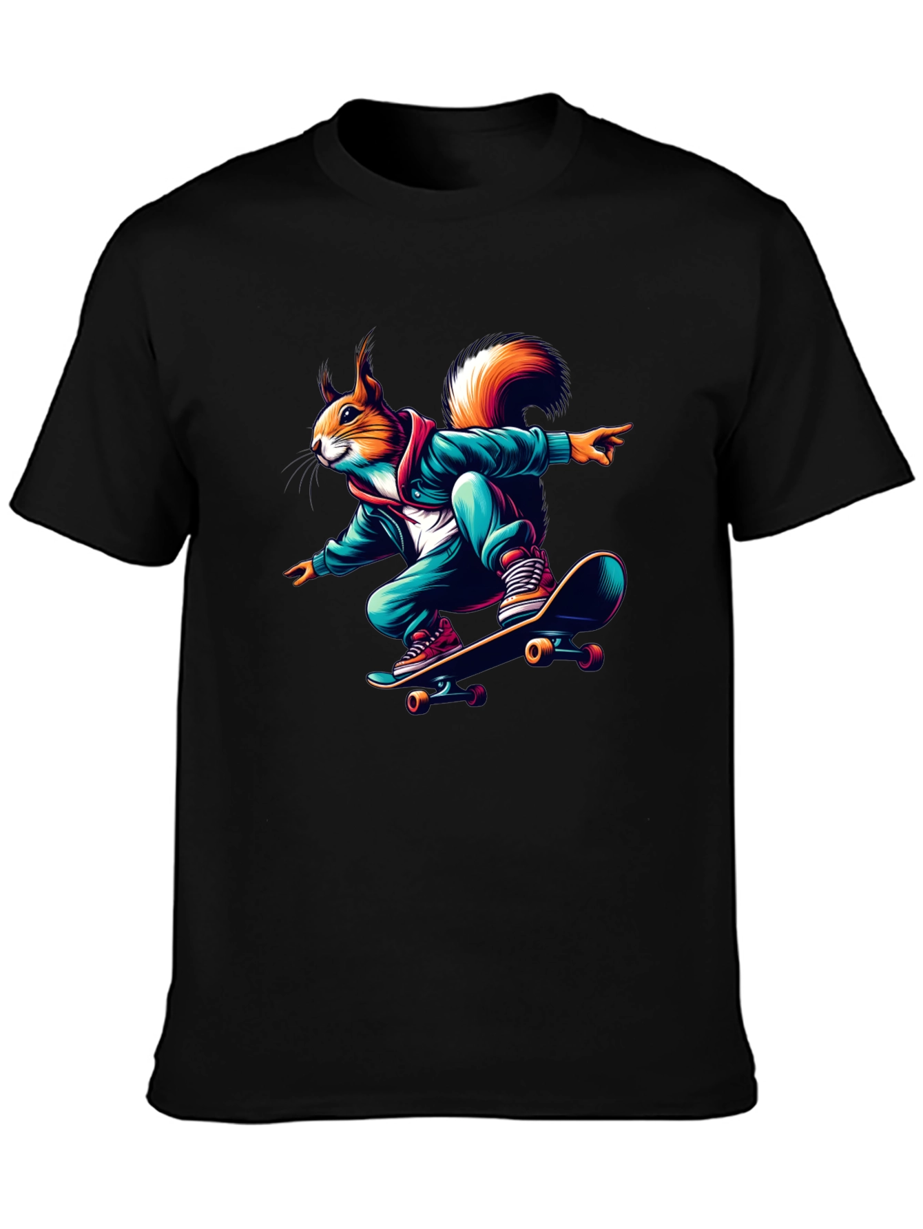Skateboarding Squirrel Graphic Tee