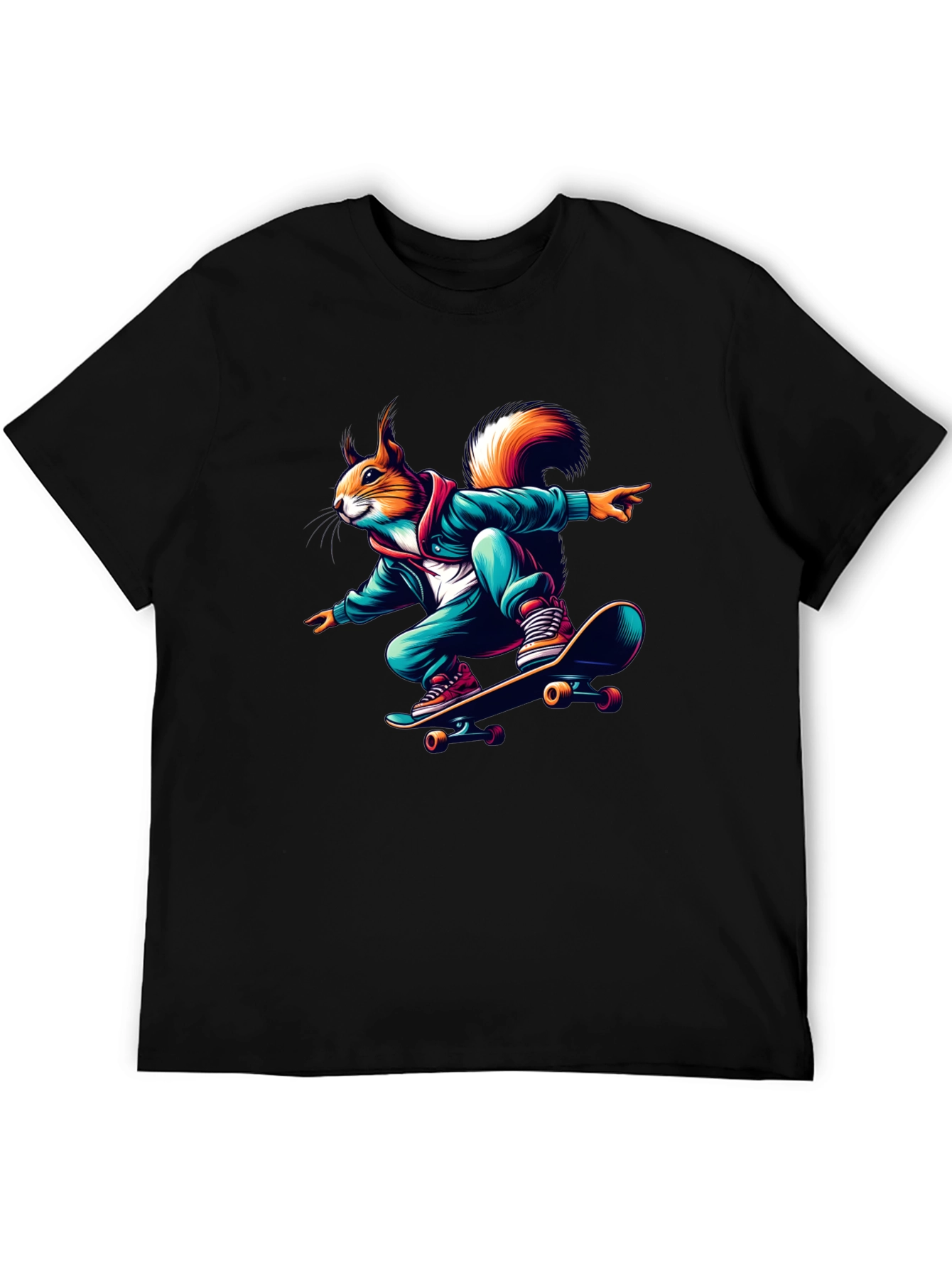 Skateboarding Squirrel Graphic Tee