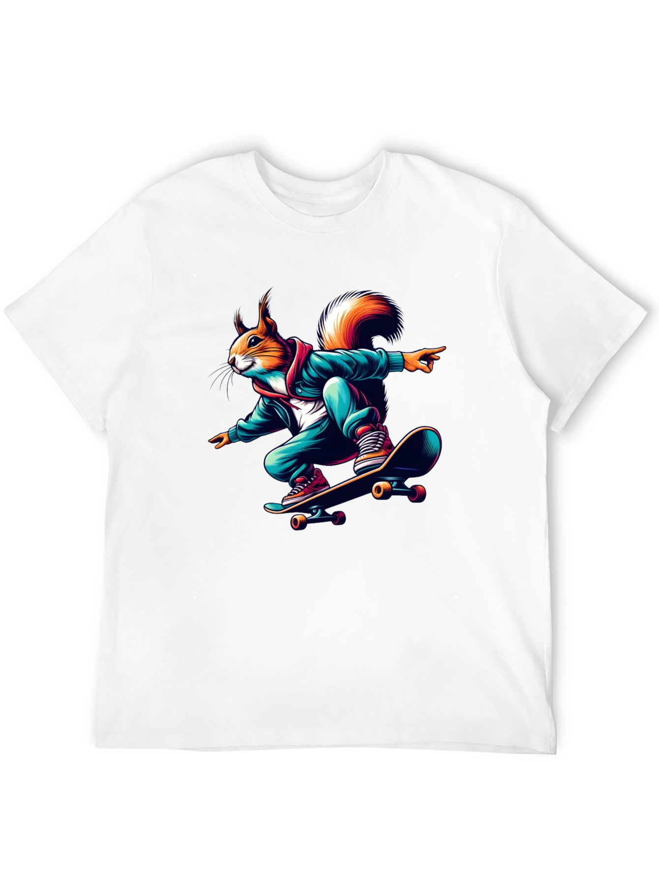 Skateboarding Squirrel Graphic Tee