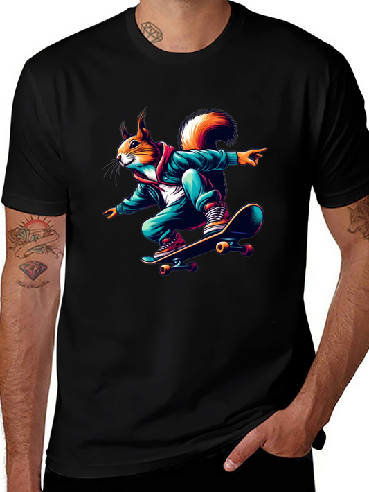 Skateboarding Squirrel Graphic Tee