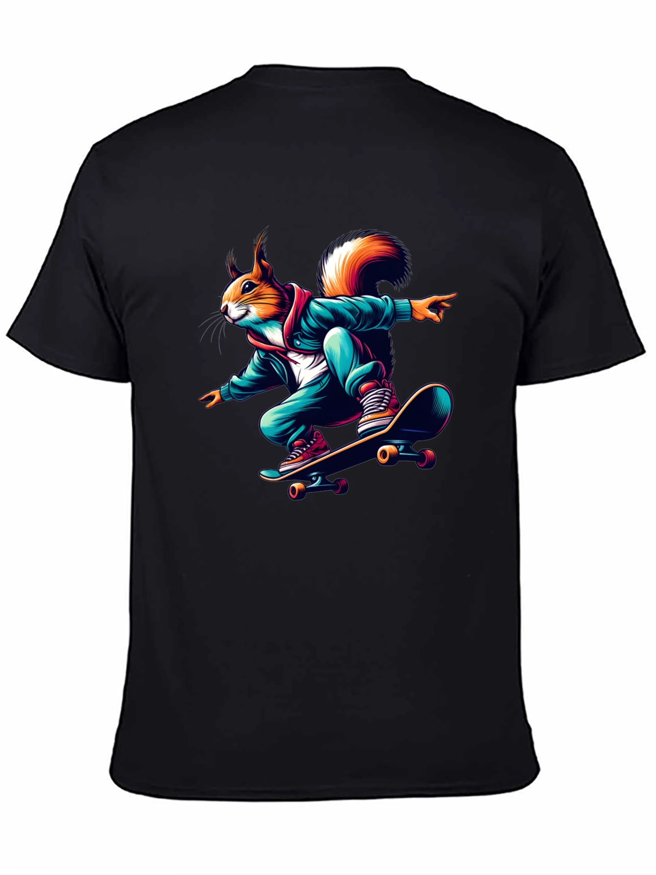 Skateboarding Squirrel Graphic Tee