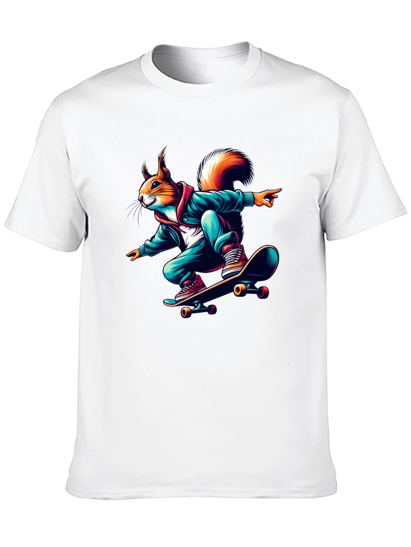 Skateboarding Squirrel Graphic Tee