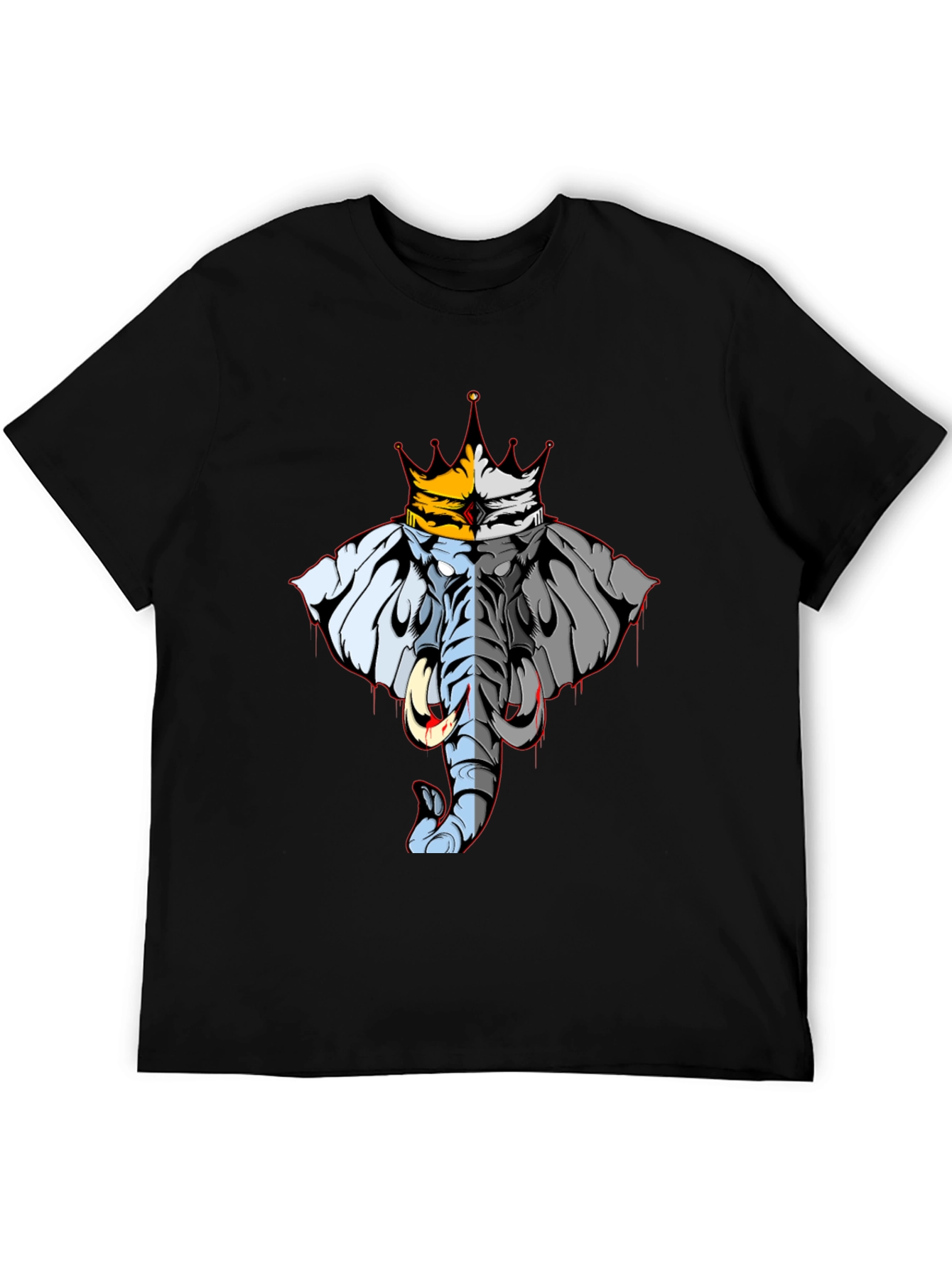 King Elephant Graphic Tee - Unique Design Black T-Shirt