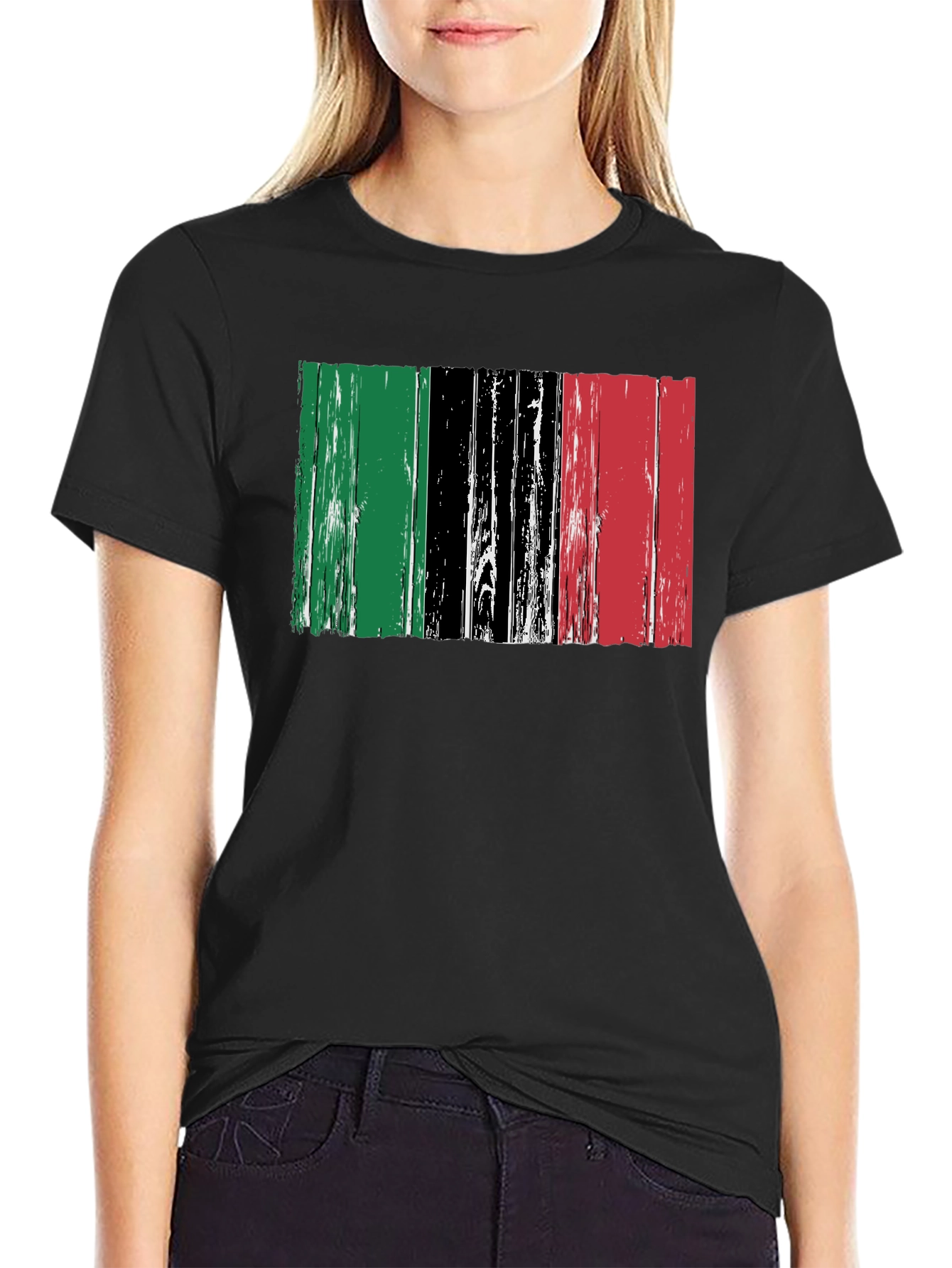 Distressed Pan-African Flag Graphic Tee
