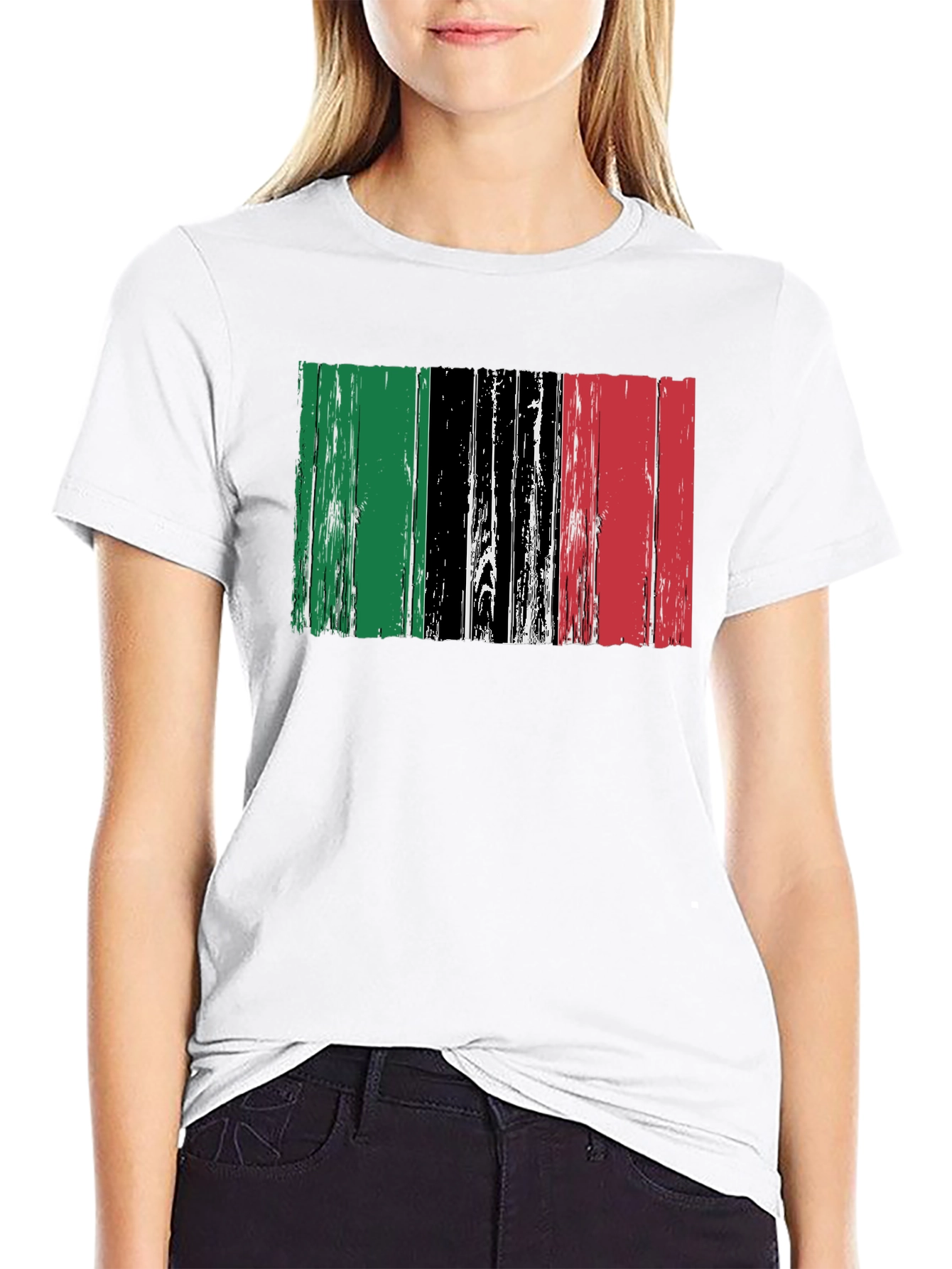 Distressed Pan-African Flag Graphic Tee