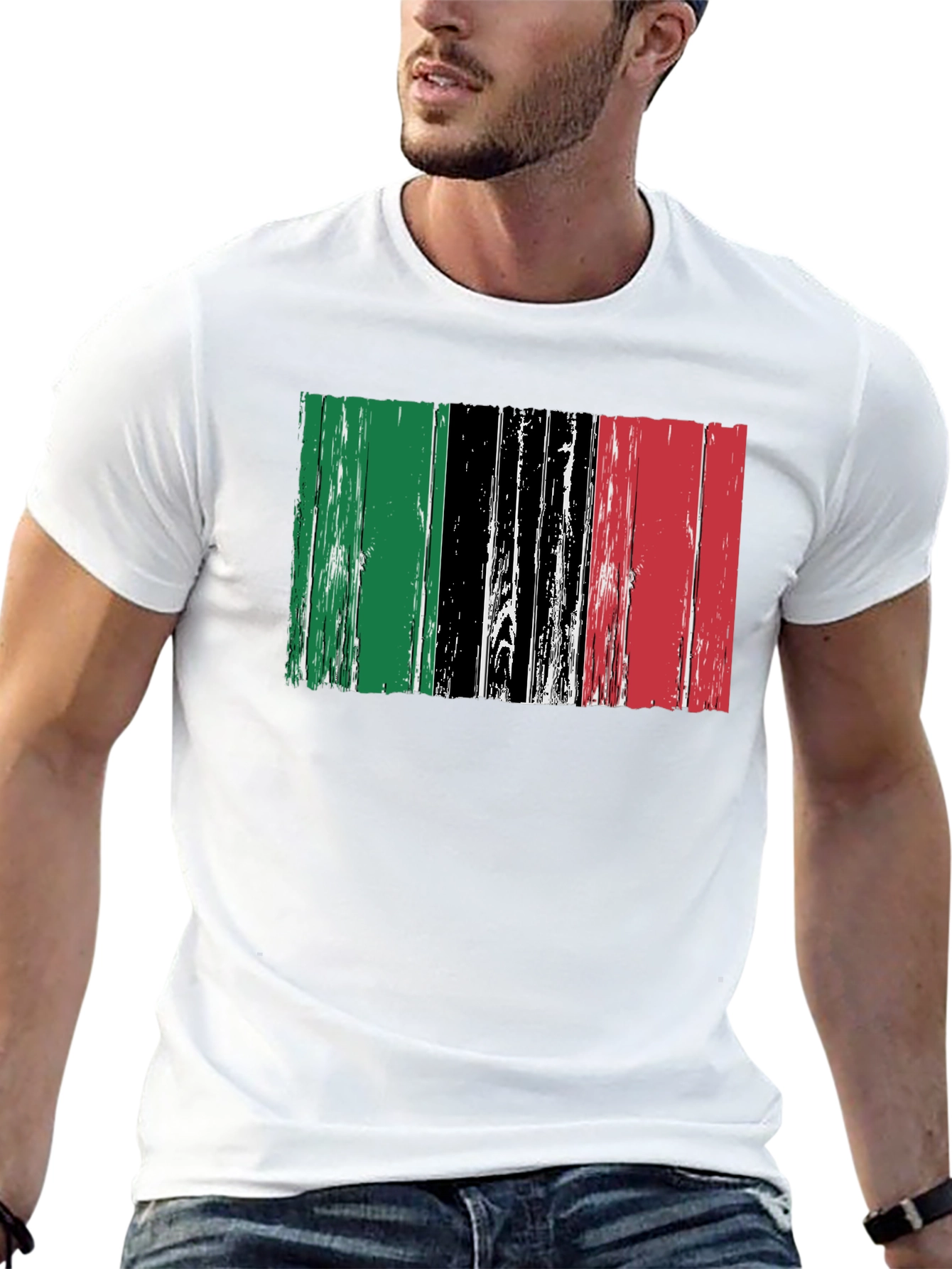 Distressed Pan-African Flag Graphic Tee