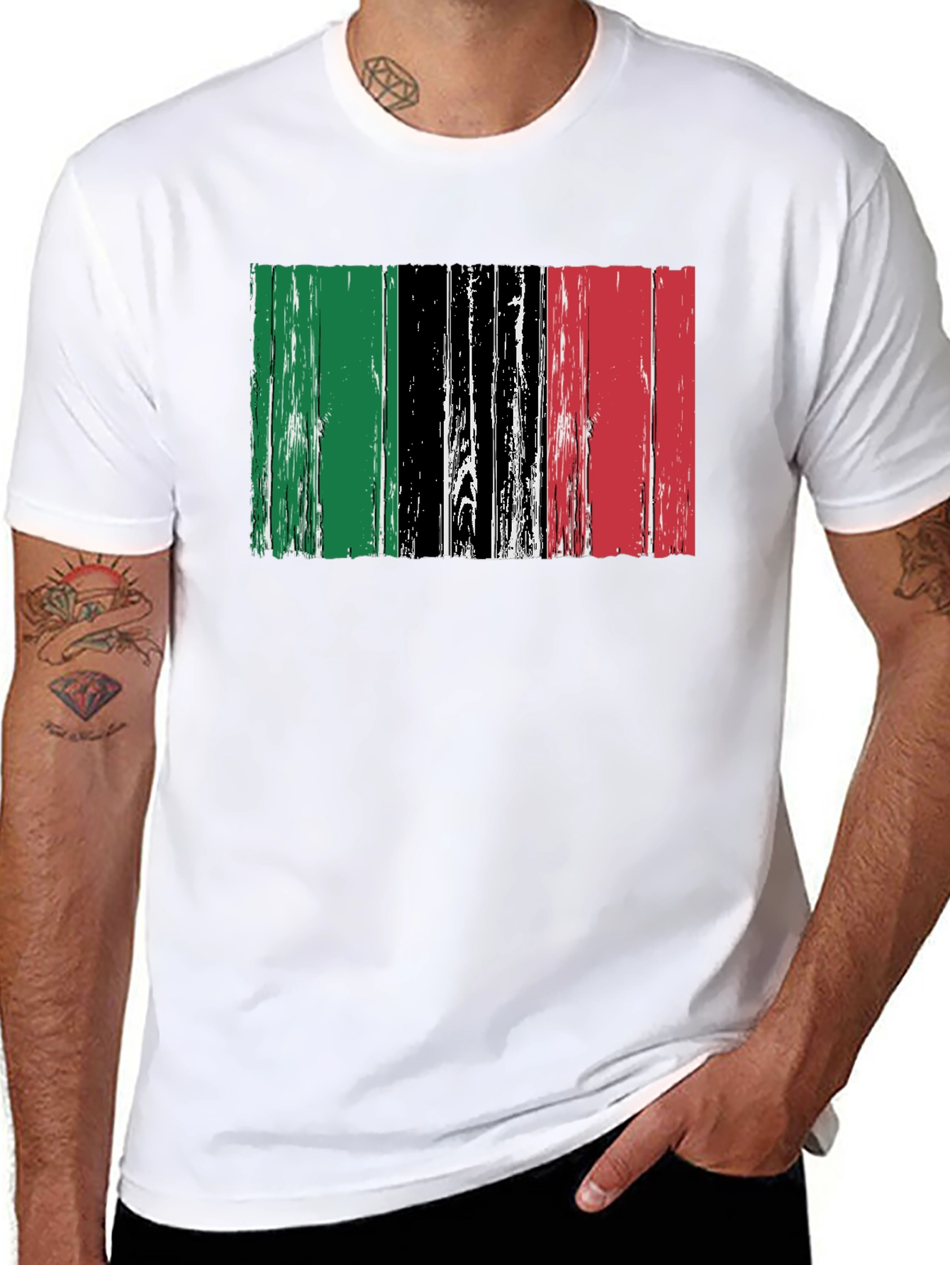 Distressed Pan-African Flag Graphic Tee
