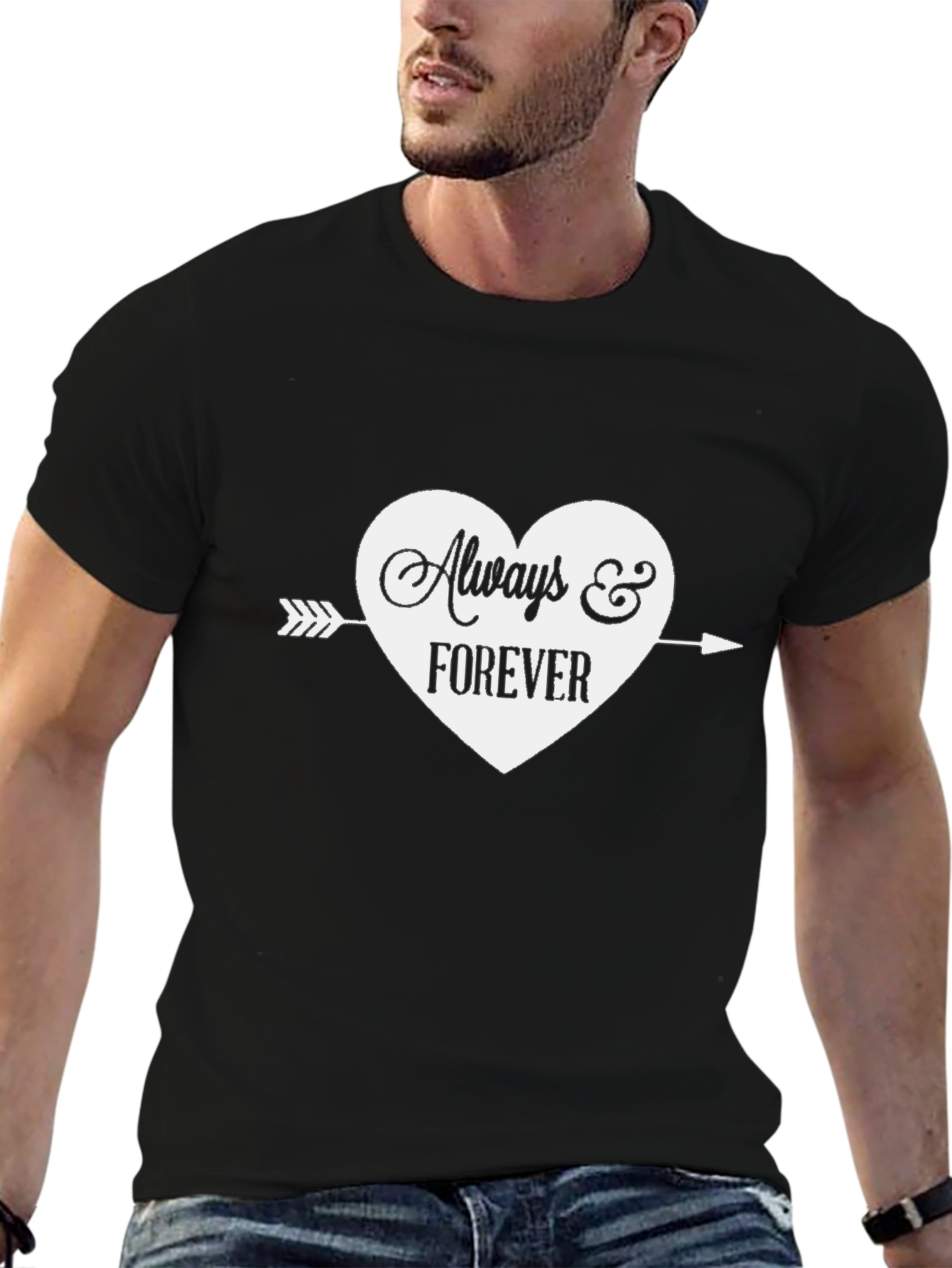 Always & Forever Heart Graphic Tee - Black