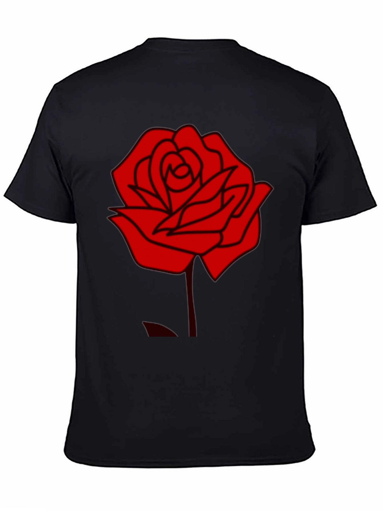 Rose Graphic Black T-Shirt - Stylish Casual Wear