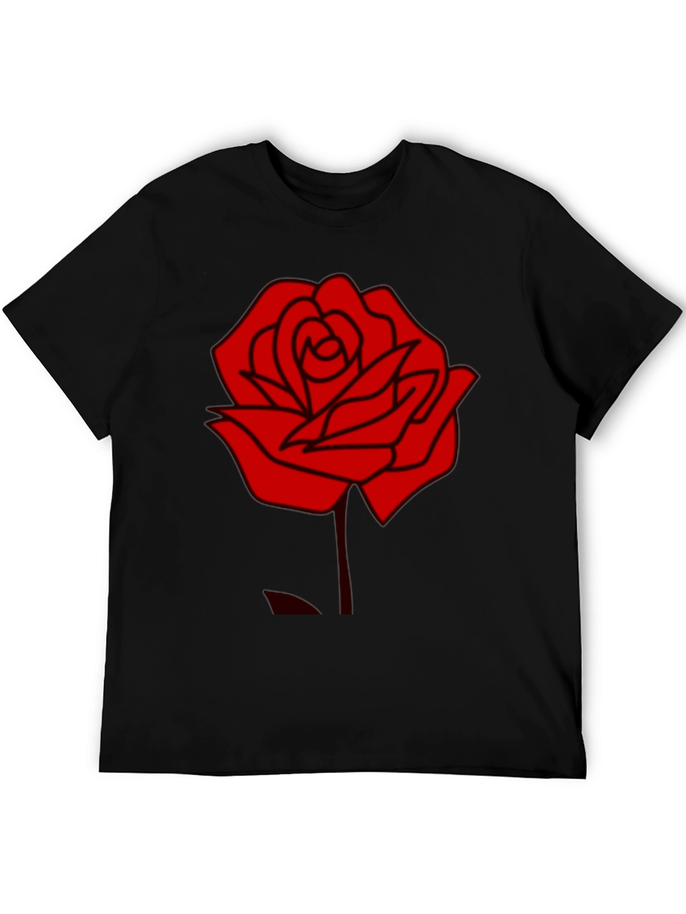 Rose Graphic Black T-Shirt - Stylish Casual Wear