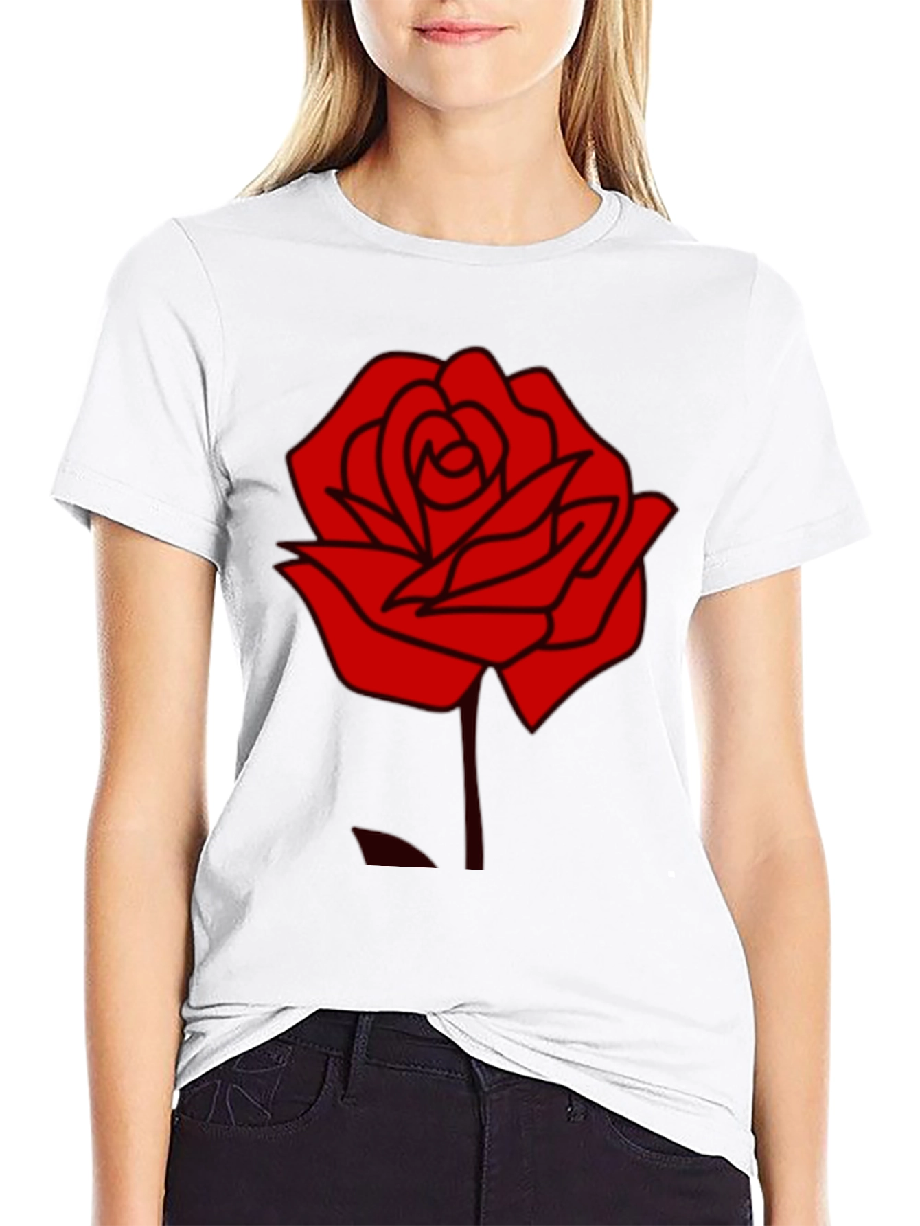 Rose Graphic Black T-Shirt - Stylish Casual Wear