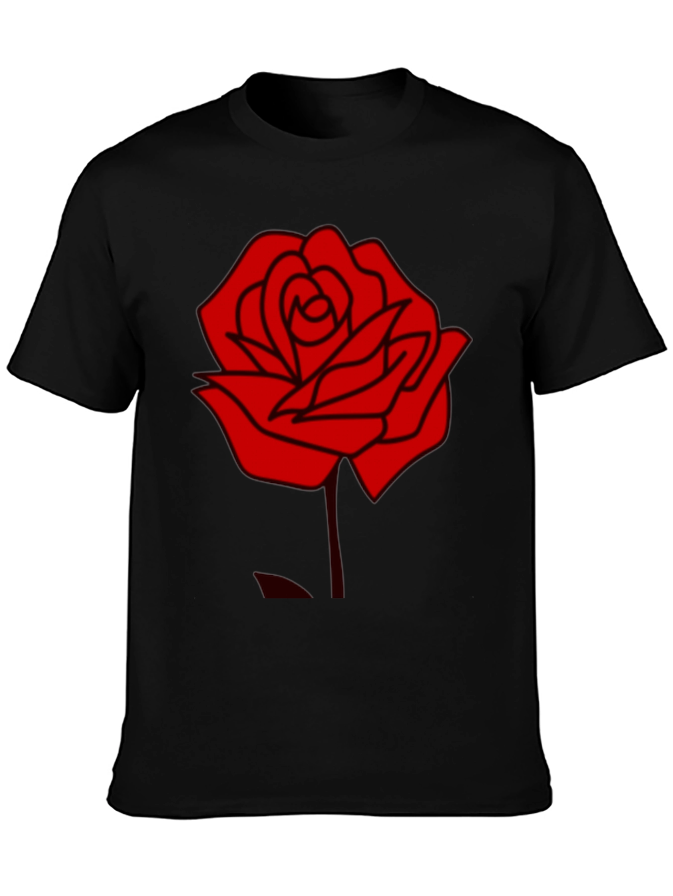 Rose Graphic Black T-Shirt - Stylish Casual Wear