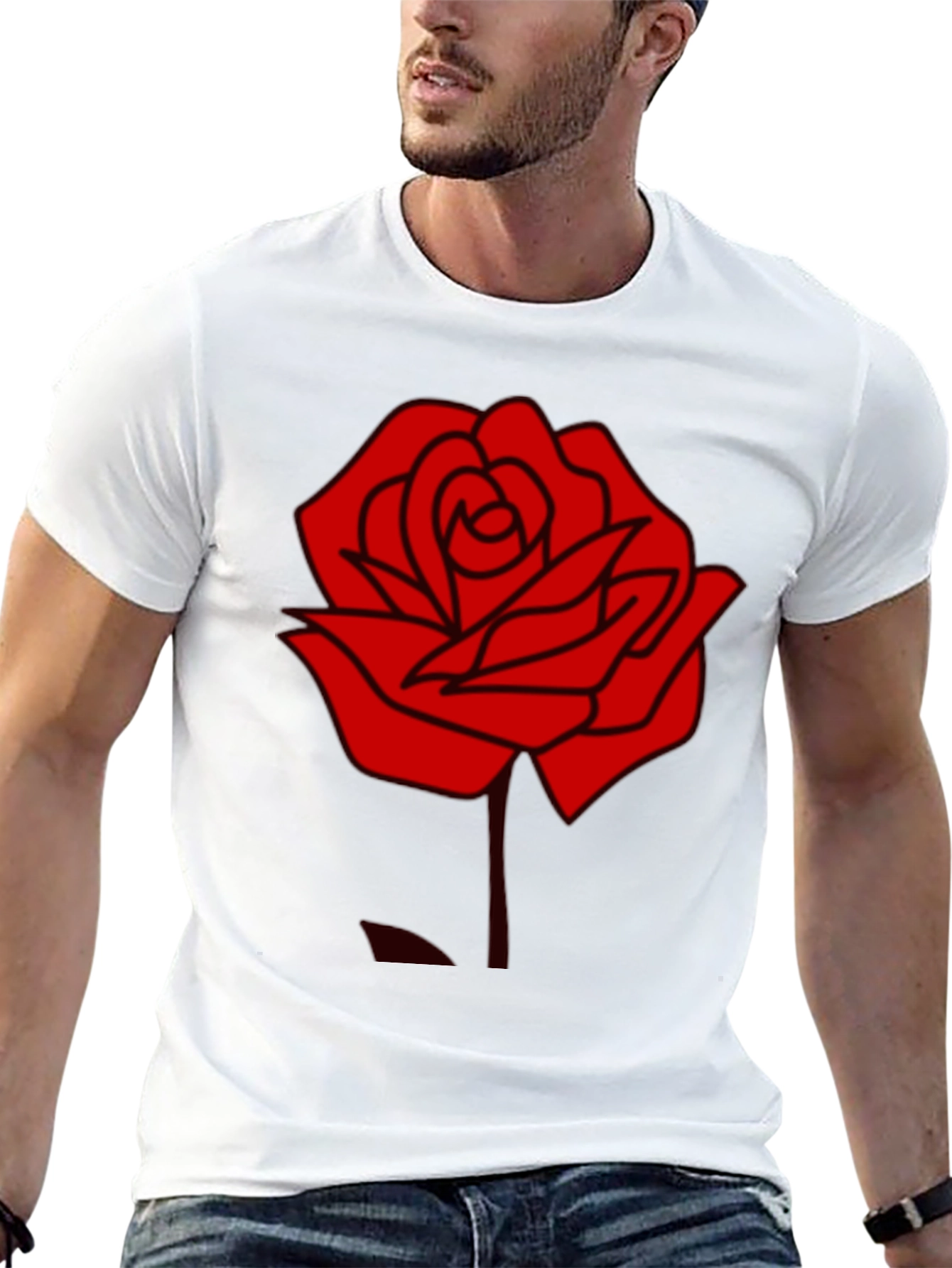 Rose Graphic Black T-Shirt - Stylish Casual Wear
